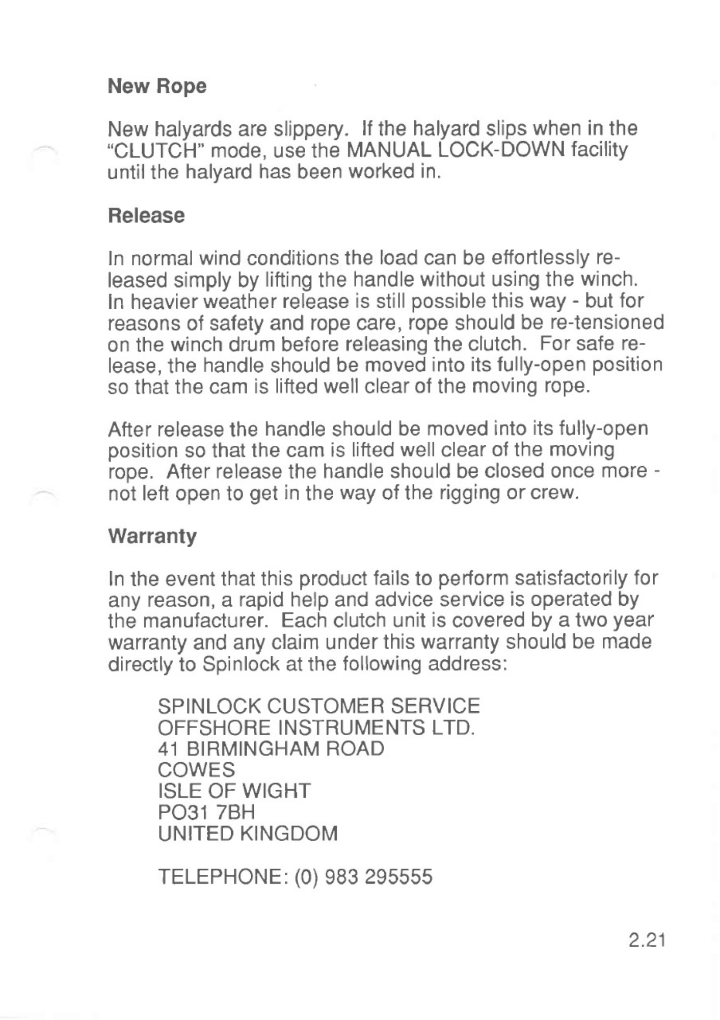 Sample 4 of Technical Document Westerly Yacht Owner s Technical Manual [PDF]