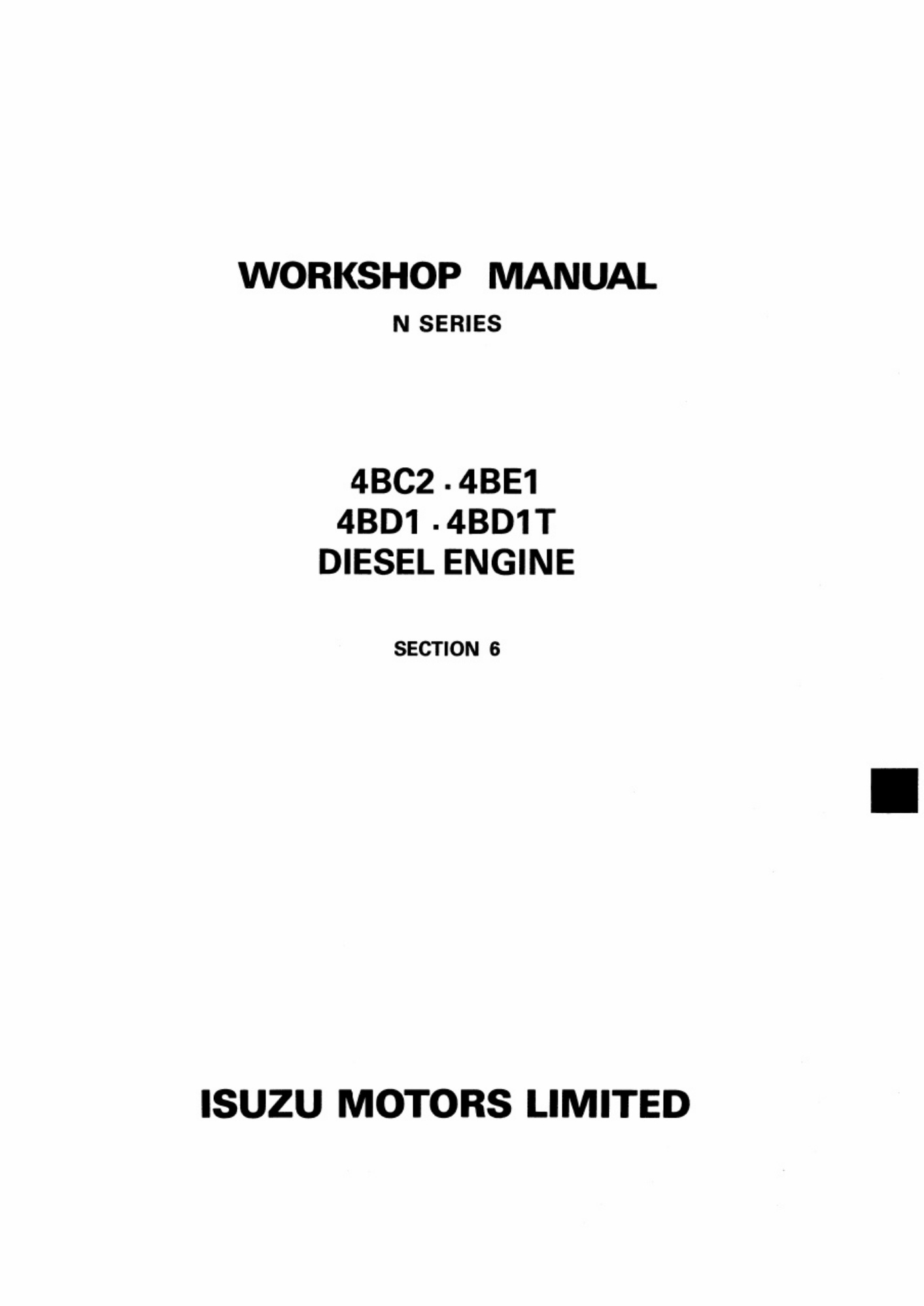 Technical Document Workshop Workshop Service Manual [PDF] cover