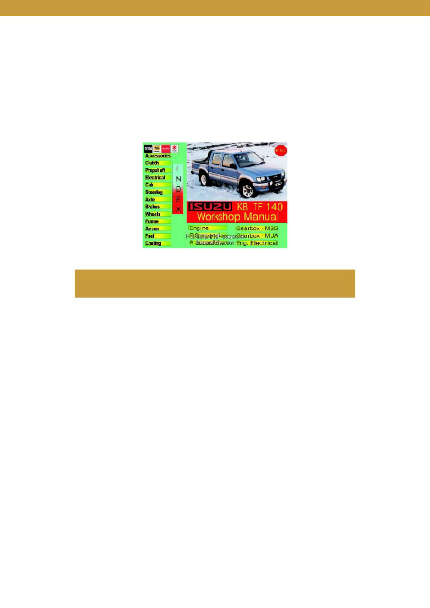 Isuzu 1993 1996 KB Tf140 Models Workshop Service Manual [PDF] cover