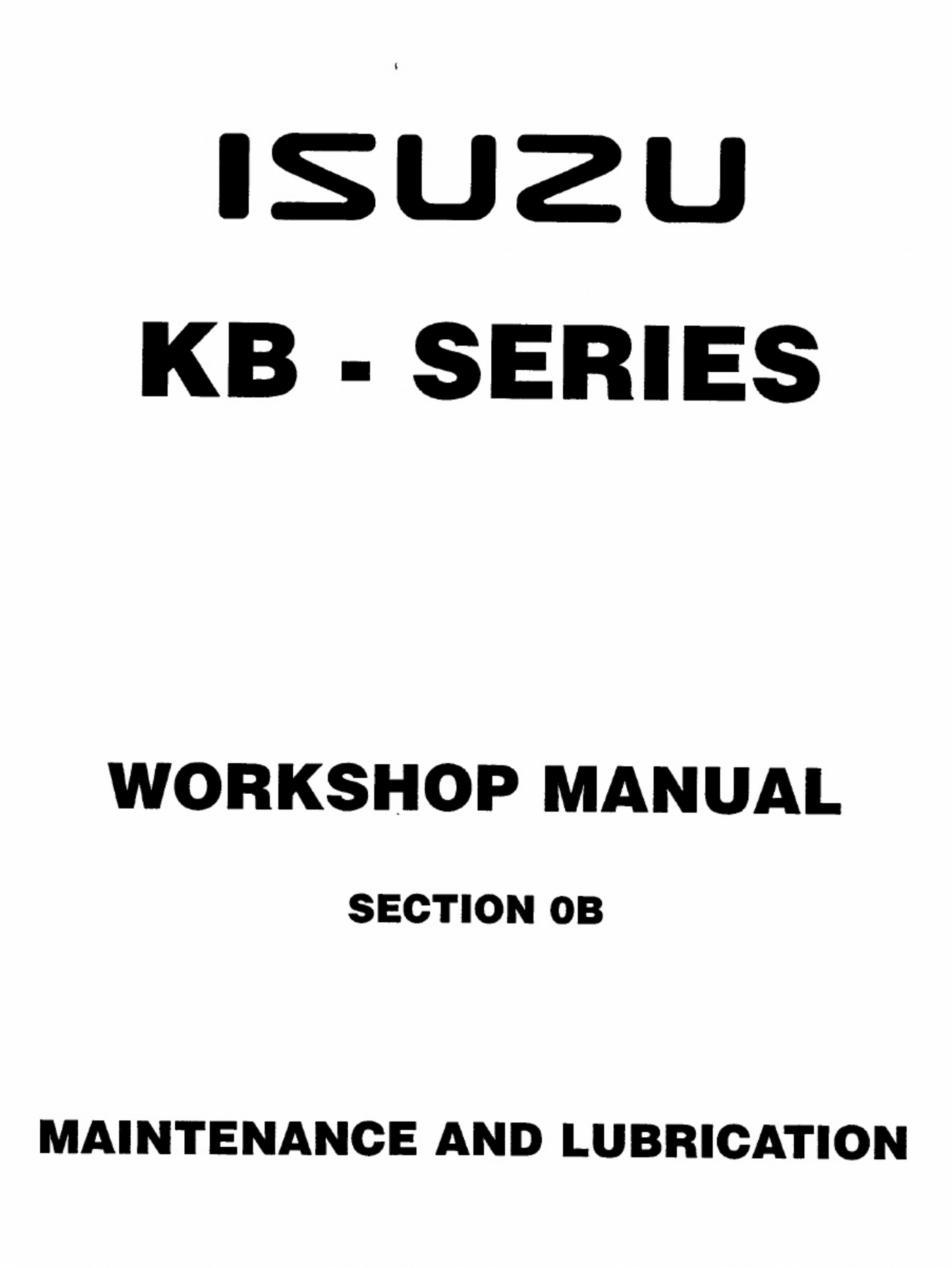 Sample 8 of Isuzu 1993 1996 KB Tf140 Models Workshop Service Manual [PDF]