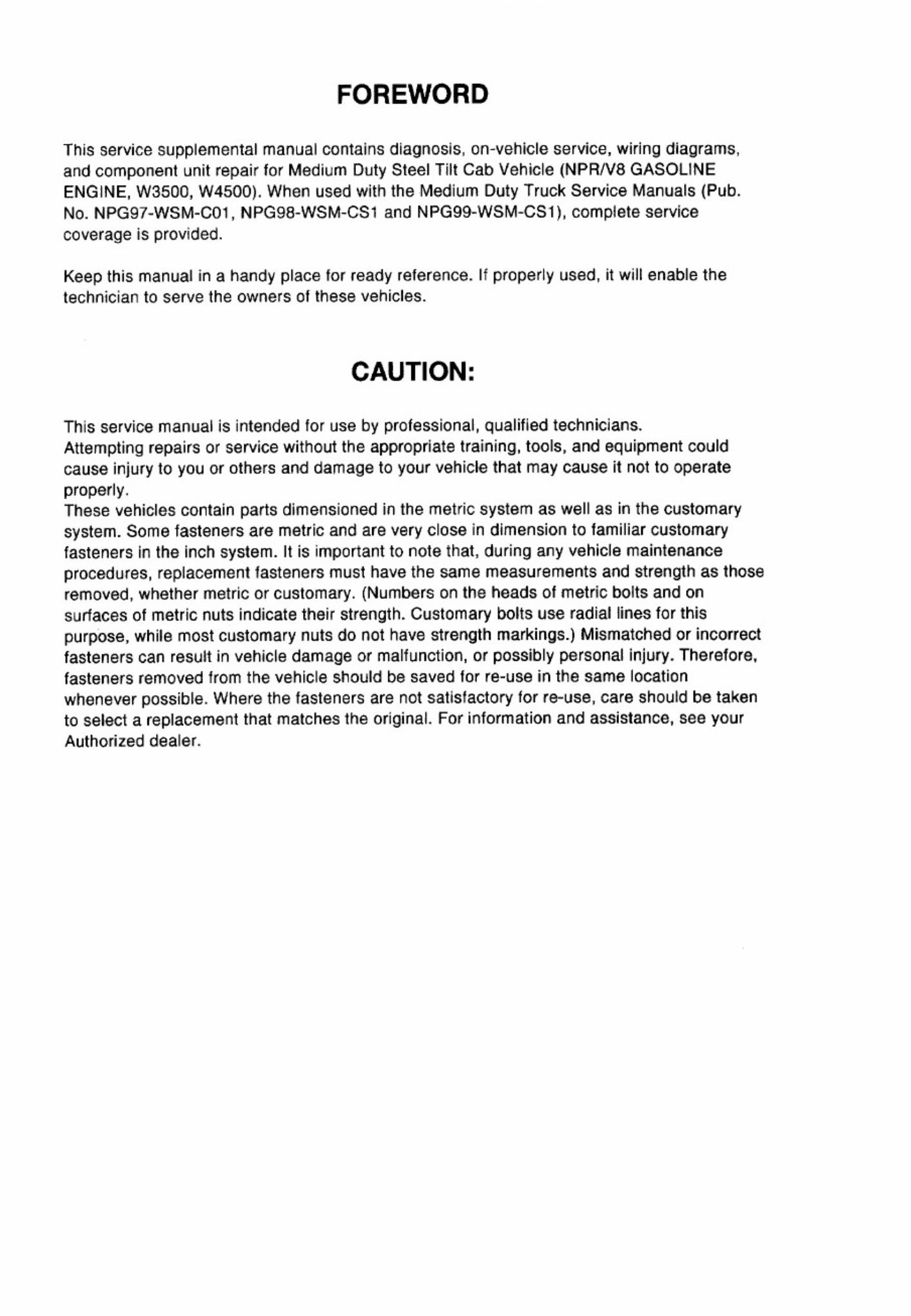 Sample 2 of Isuzu 2001 Isuzu NPR Workshop Service Manual [PDF]