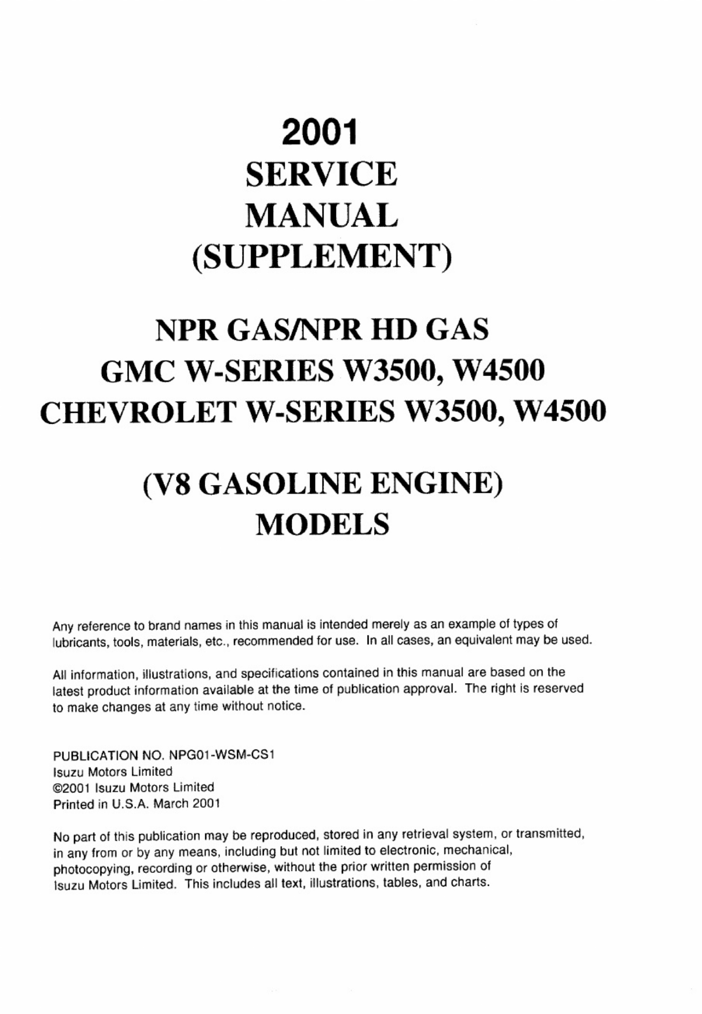 Sample 4 of Isuzu 2001 Isuzu NPR Workshop Service Manual [PDF]