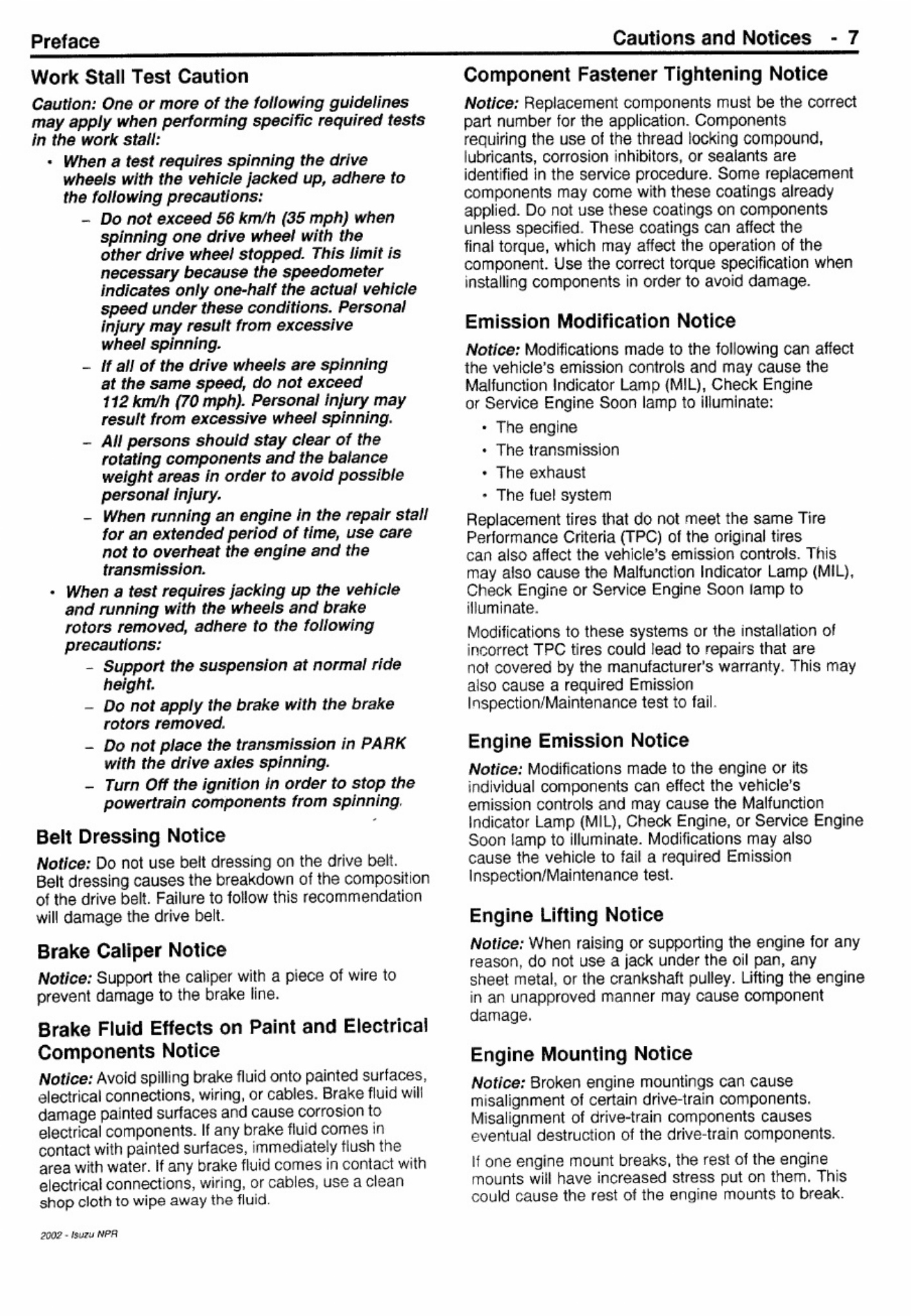 Sample 7 of Isuzu 2001 Isuzu NPR Workshop Service Manual [PDF]