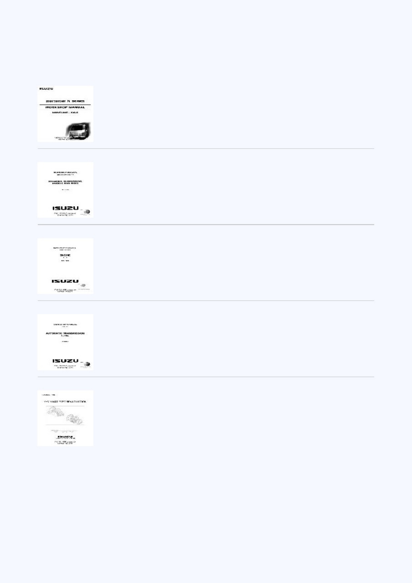 Sample 3 of Isuzu 2008my N Series Transmission Myy Workshop Service Manual [PDF]
