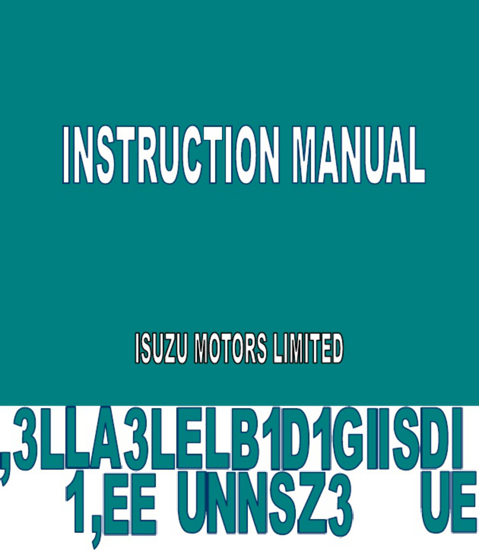Sample 3 of Isuzu 3LB1 Engine Technical Manual [PDF]