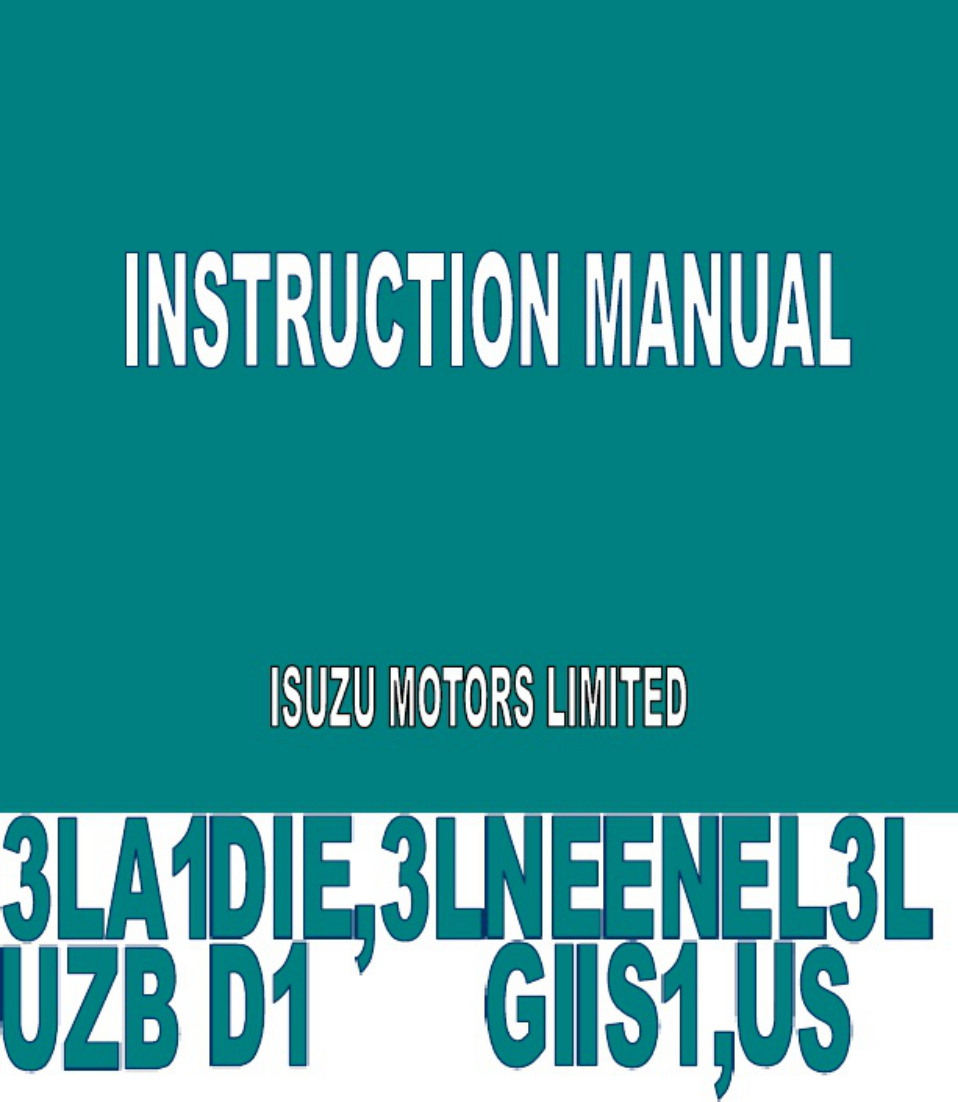 Sample 3 of Isuzu 3LD1 Engine Technical Manual [PDF]