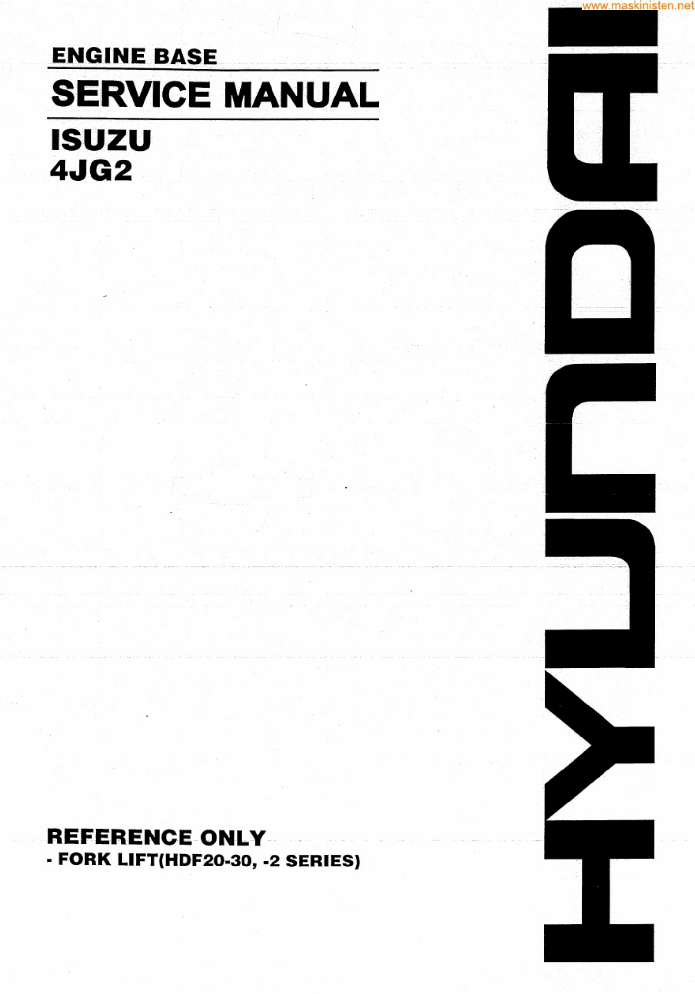Isuzu 4JG2 Workshop Service Manual [PDF] cover