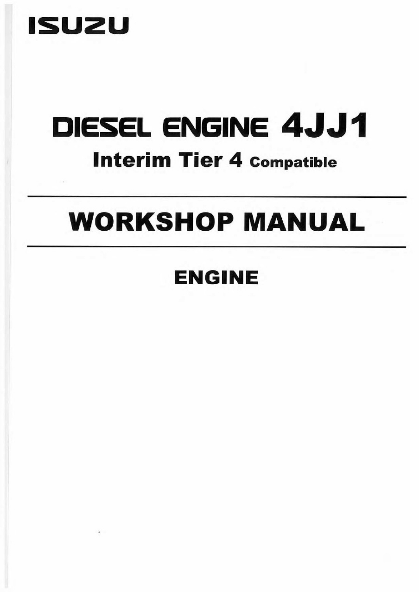 Isuzu 4JJ1 Tier4 1 Sur 2 Technical Manual [PDF] cover