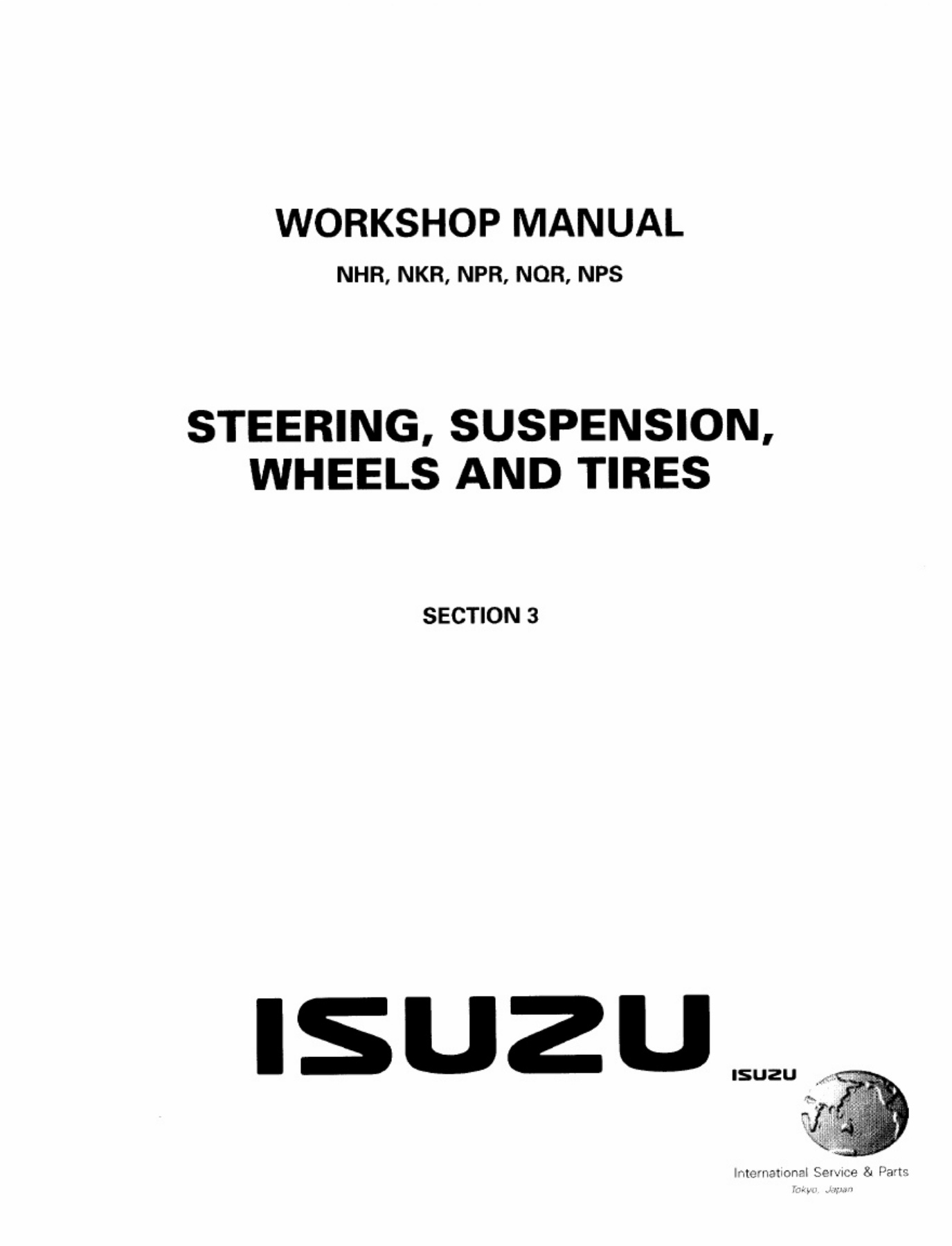 Isuzu 99 - 2003 Isuzu NPR NQR NKR Steerin Technical Manual [PDF] cover