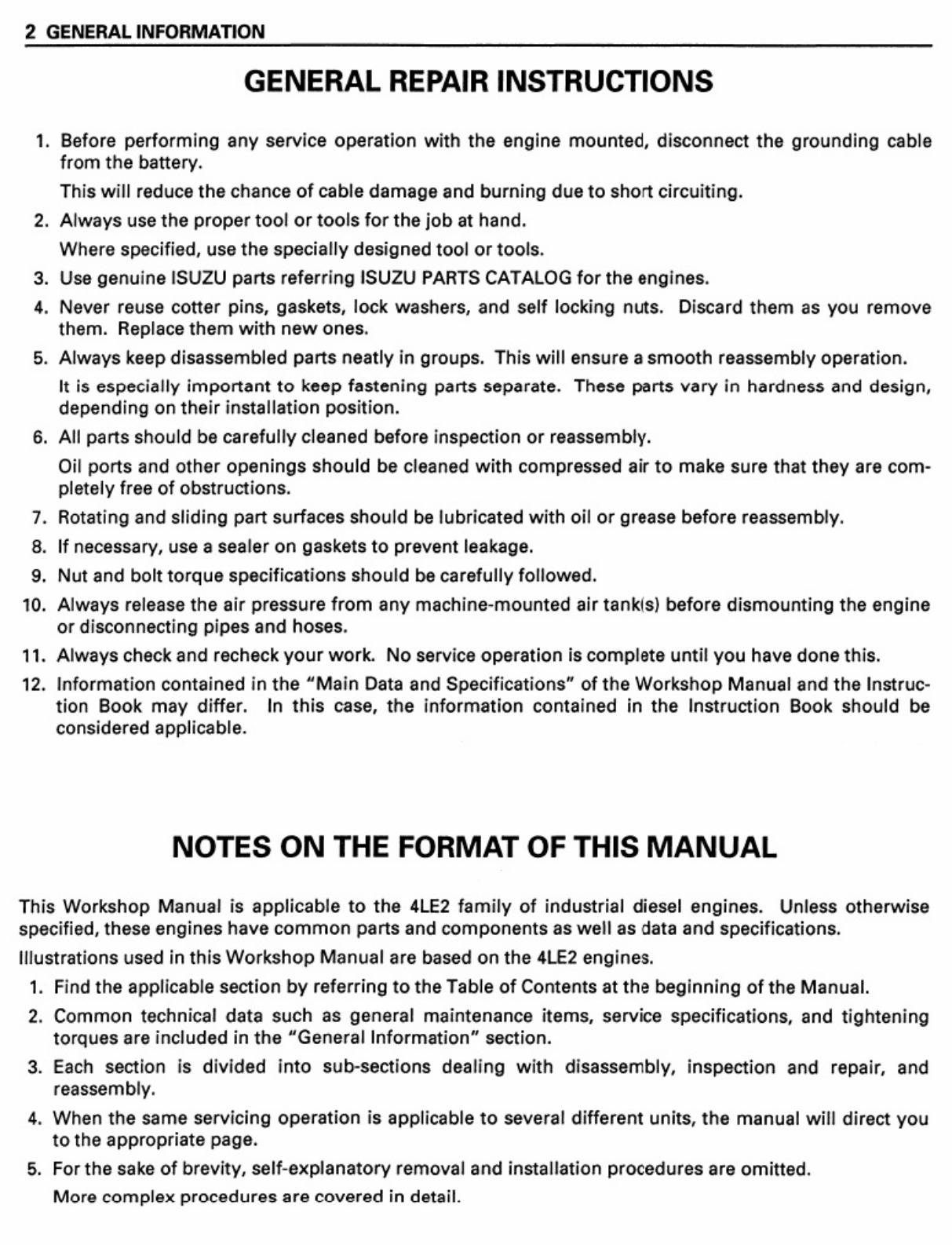 Sample 2 of Isuzu AA-4LE2 Workshop Service Manual [PDF]