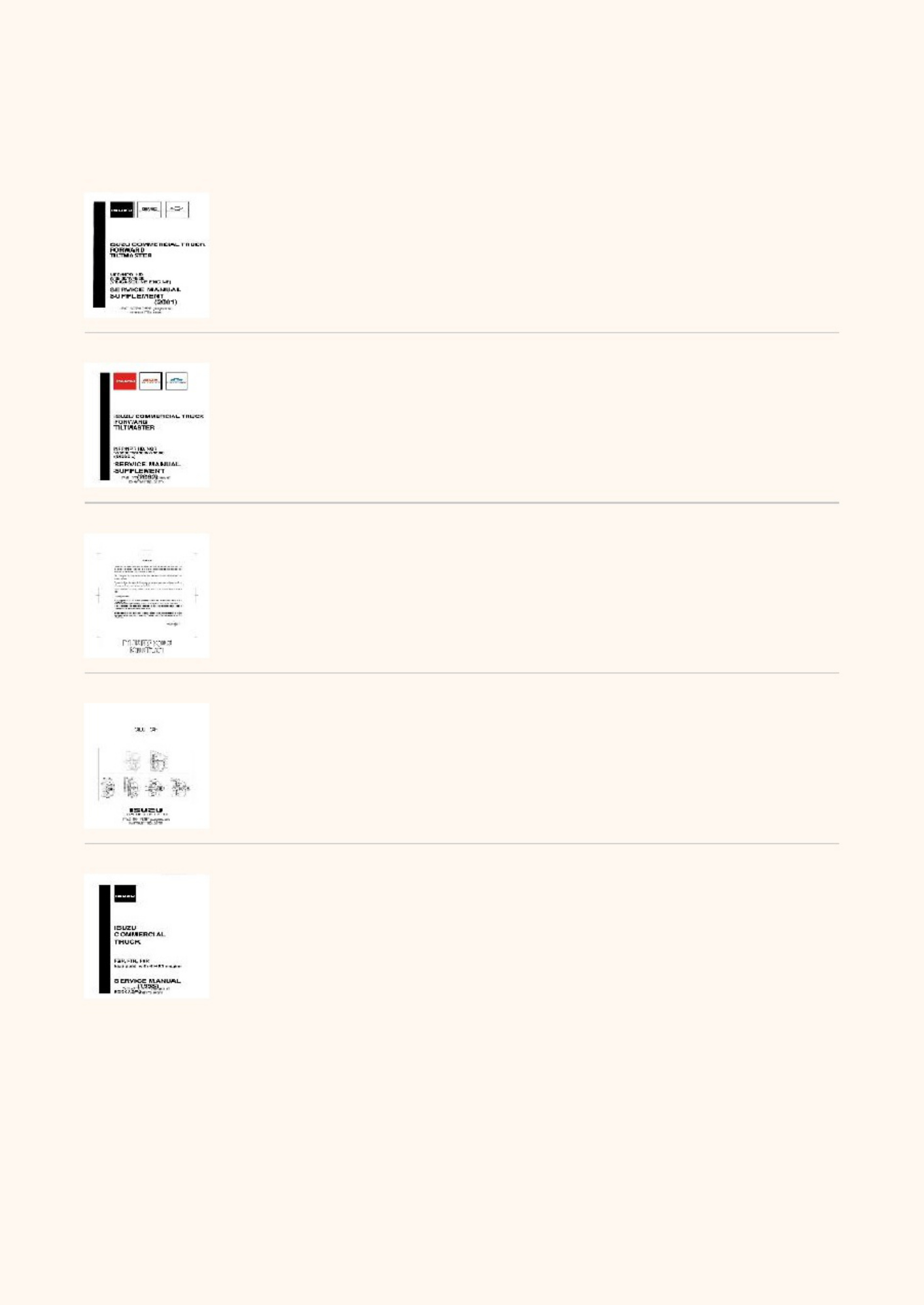 Sample 3 of Isuzu Commercia Truck FSR FTR FVR 1998 Workshop Service Manual [PDF]