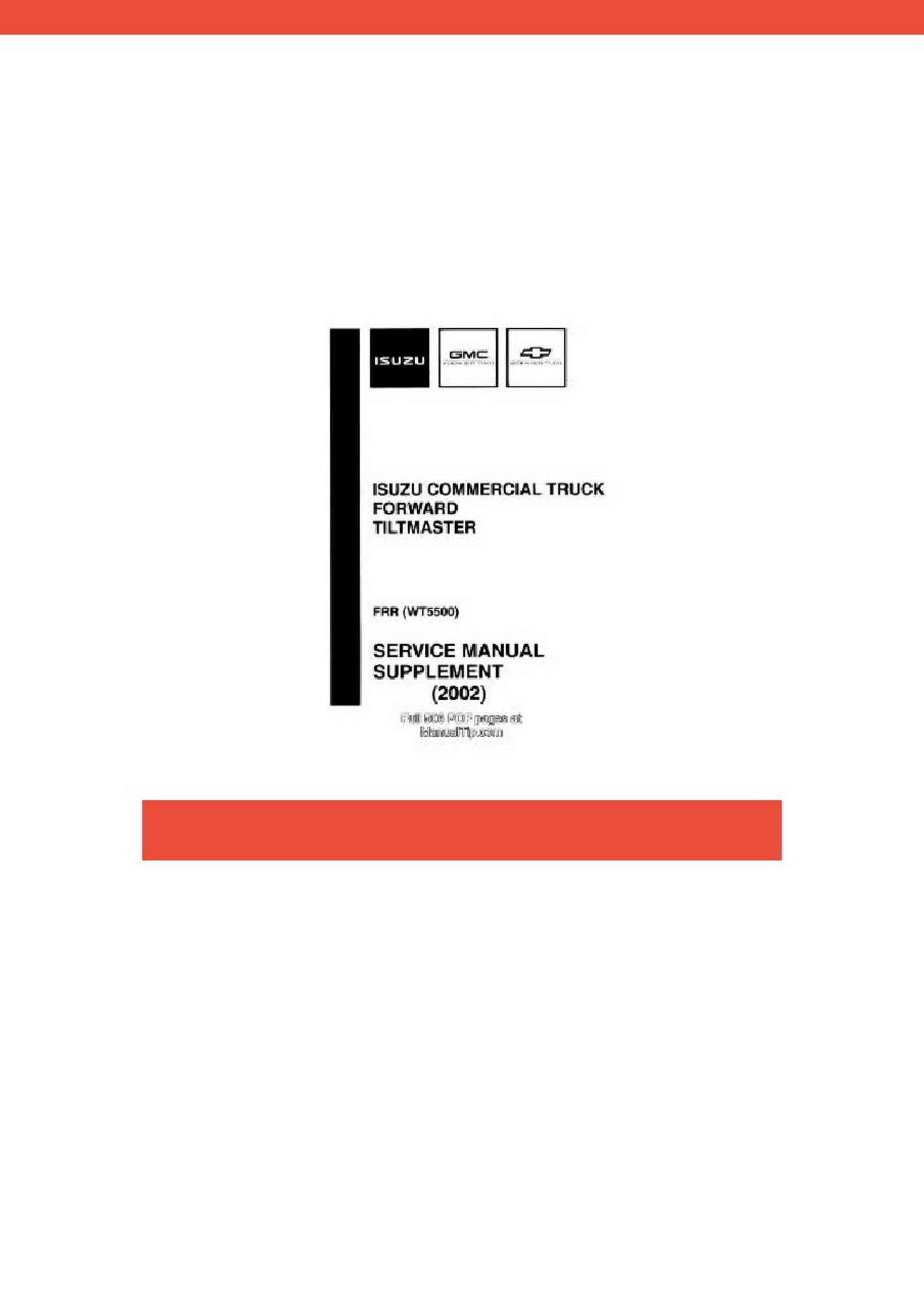 Isuzu Commerical Truck FRR Wt5500 2002 Workshop Service Manual [PDF] cover