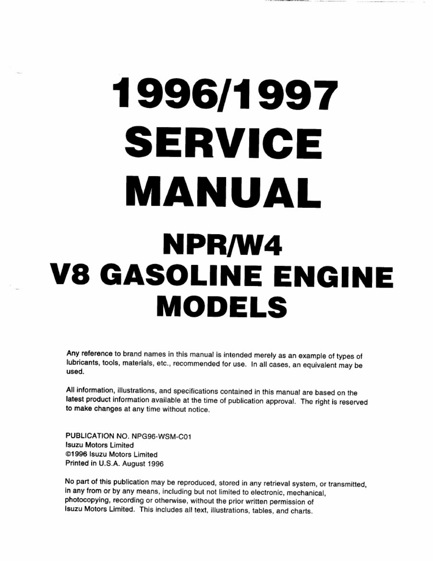 Sample 6 of Isuzu Commerical Truck Npr 1997 Workshop Service Manual [PDF]