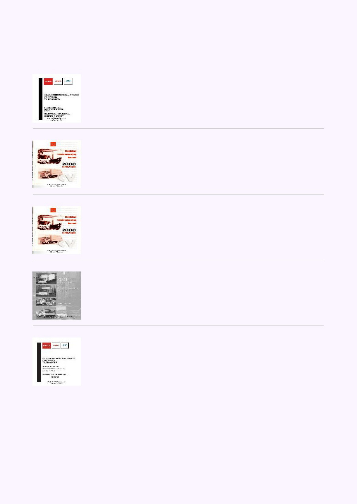 Sample 3 of Isuzu Commerical Truck NPR 2001 Workshop Service Manual [PDF]