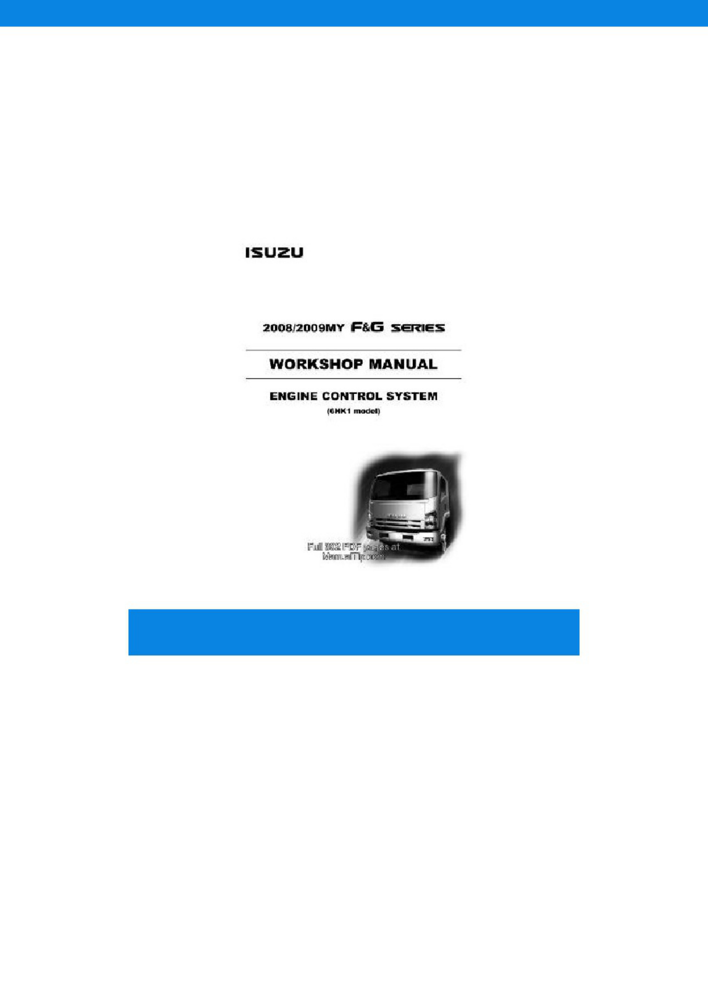 Isuzu Engine 6Hk1 08 09 F G Series Workshop Service Manual [PDF] cover
