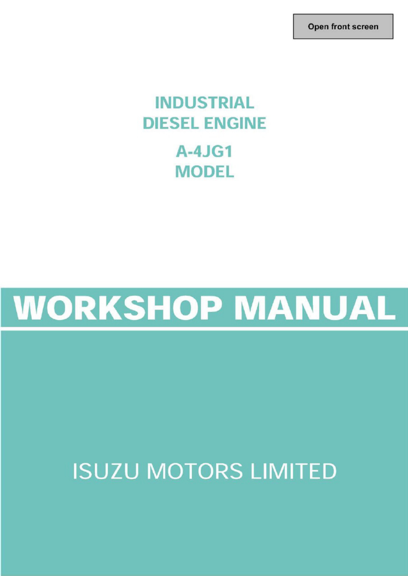 Isuzu Engine A-4JG1 Technical Manual [PDF] cover