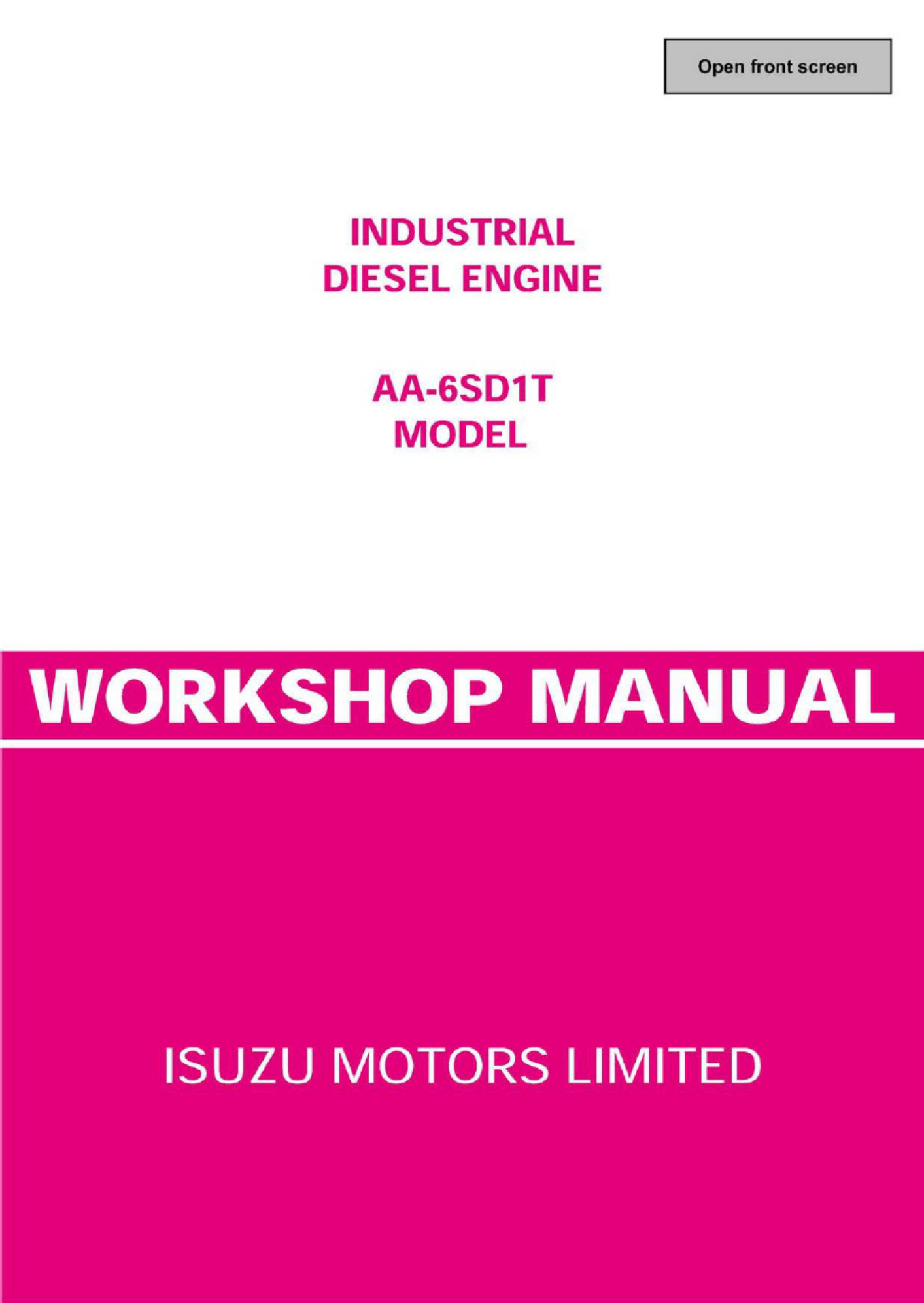 Isuzu Engine AA-6TD1T Technical Manual [PDF] cover