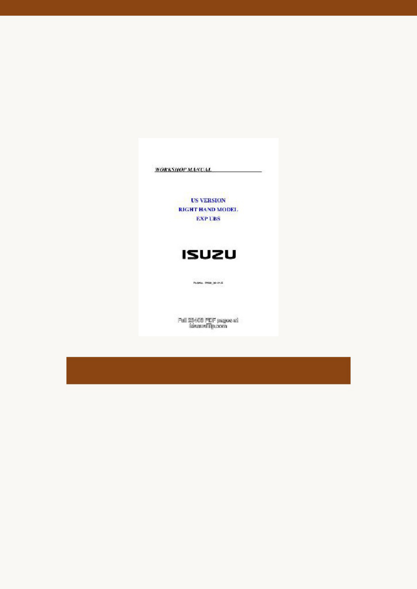 Isuzu Exp Ubs Workshop Service Manual [PDF] cover