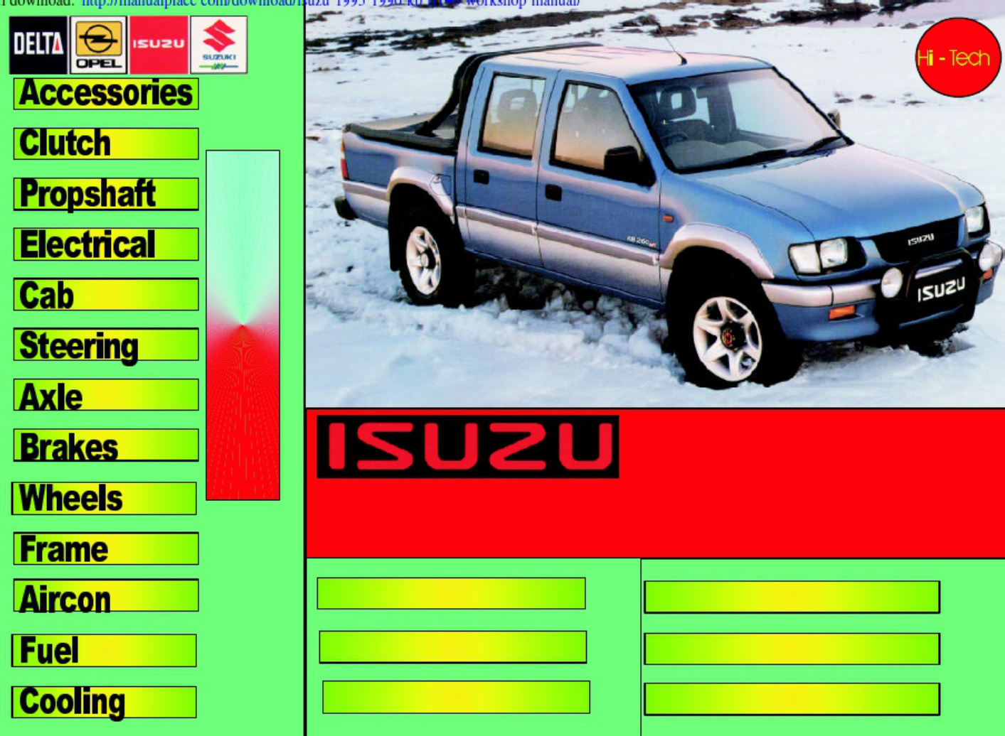 Isuzu KB TF140 Workshop Service Manual [PDF] cover