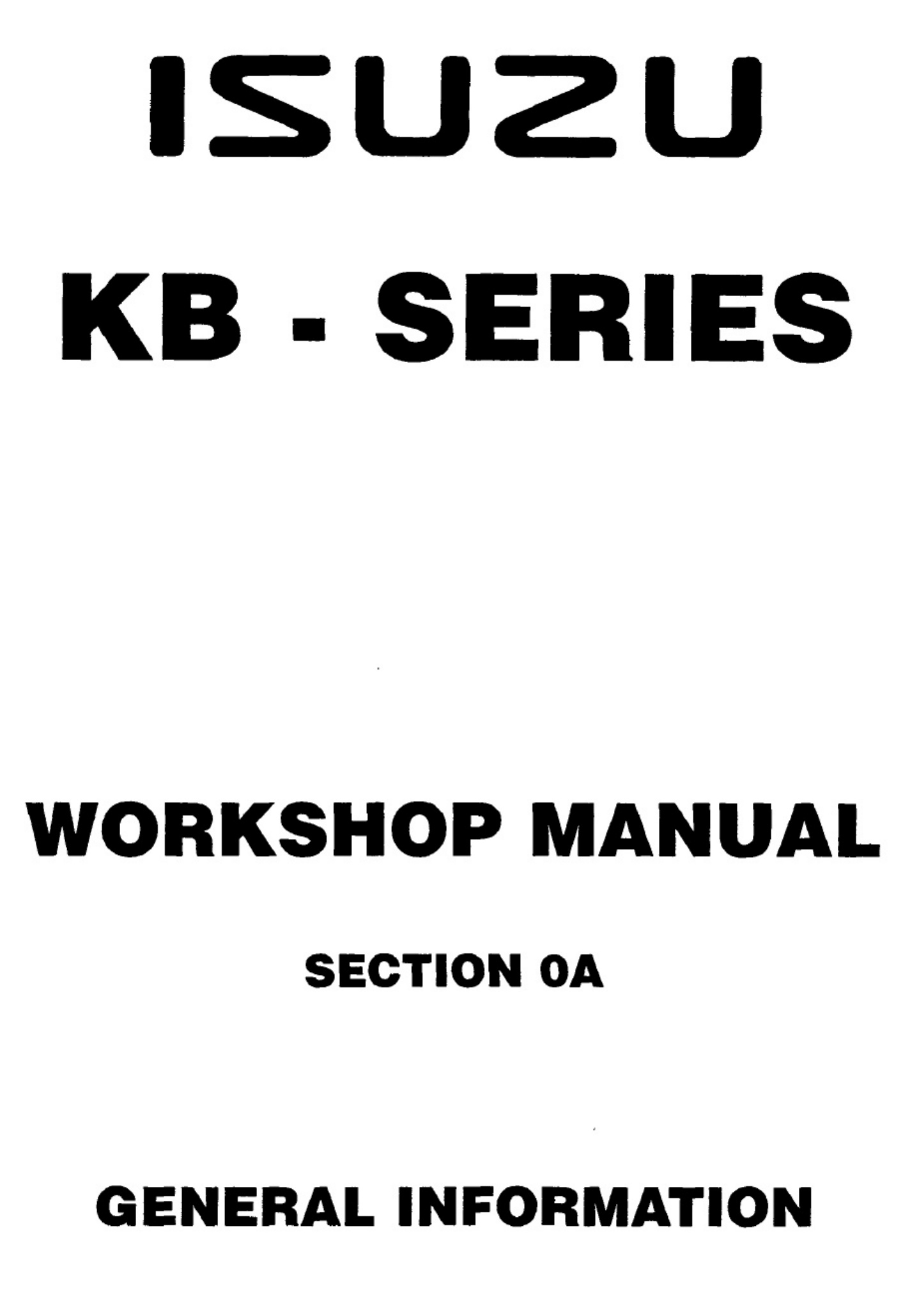 Sample 3 of Isuzu KB TF140 Workshop Service Manual [PDF]