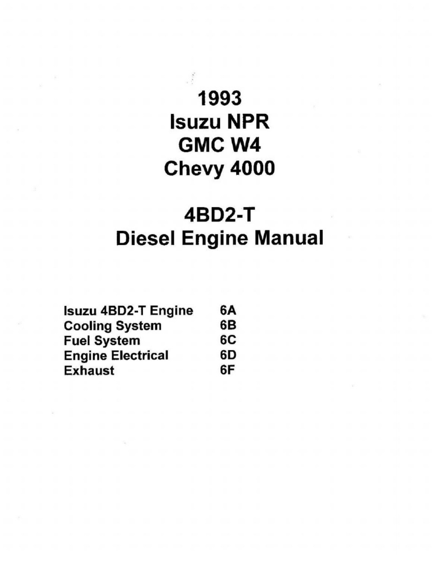 Isuzu Manual de Mec nica Isuzu 4BD2 Technical Manual [PDF] cover