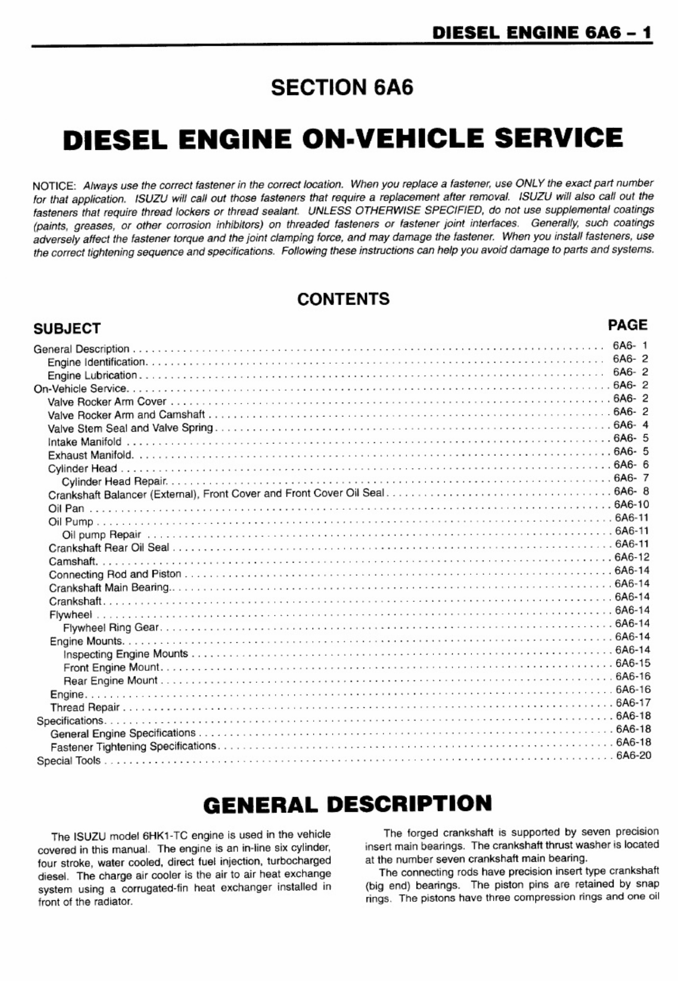Sample 5 of Isuzu Manual Isuzu Motor 6HK1 TC Download Technical Manual [PDF]