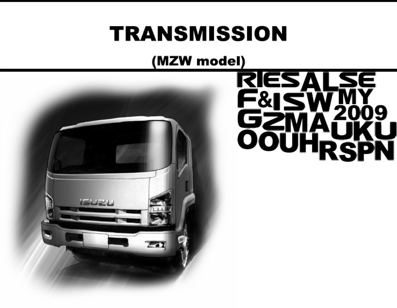 Isuzu MZW Transmission Technical Manual [PDF] cover