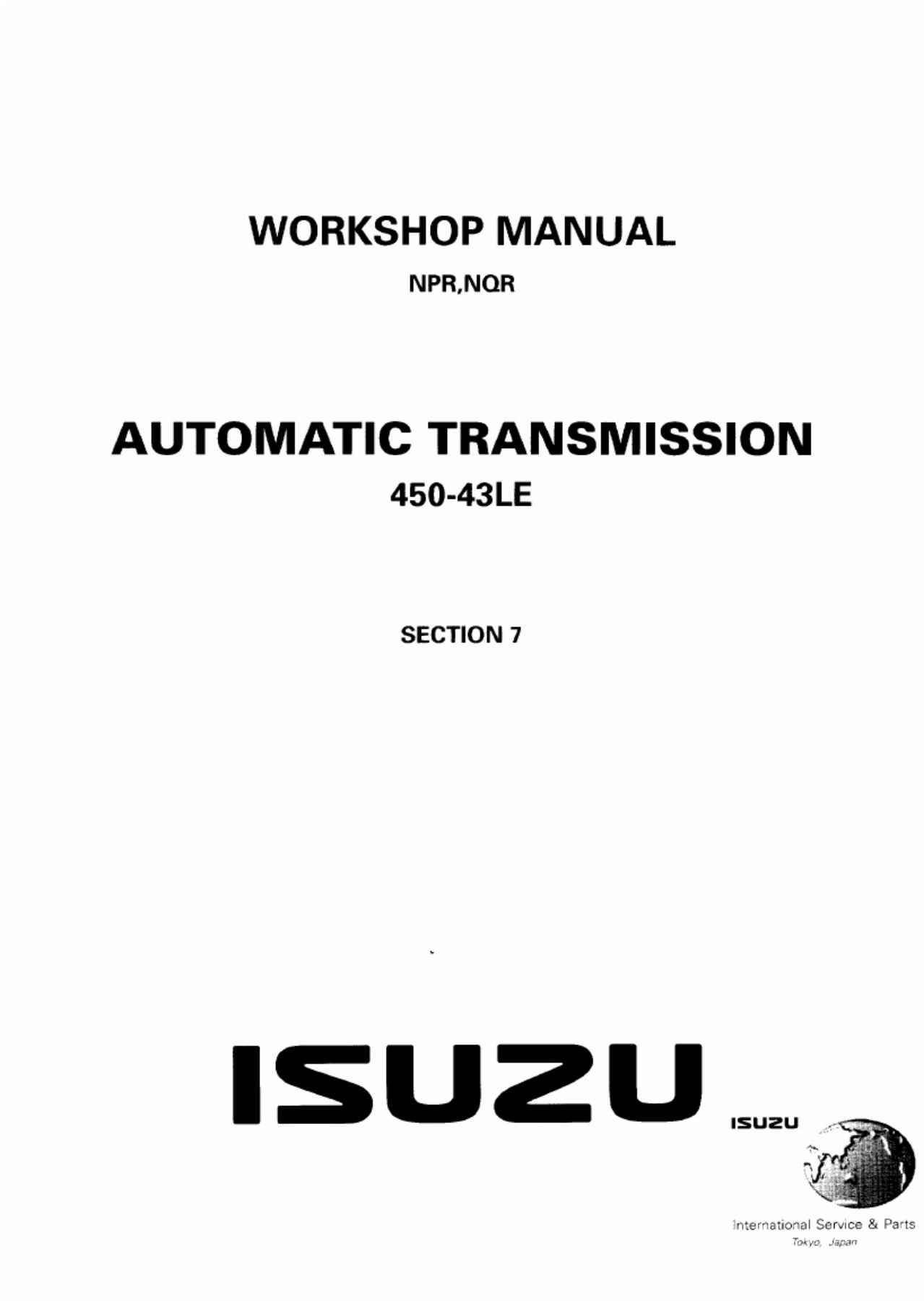 Isuzu N Series 450-43LE Technical Manual [PDF] cover