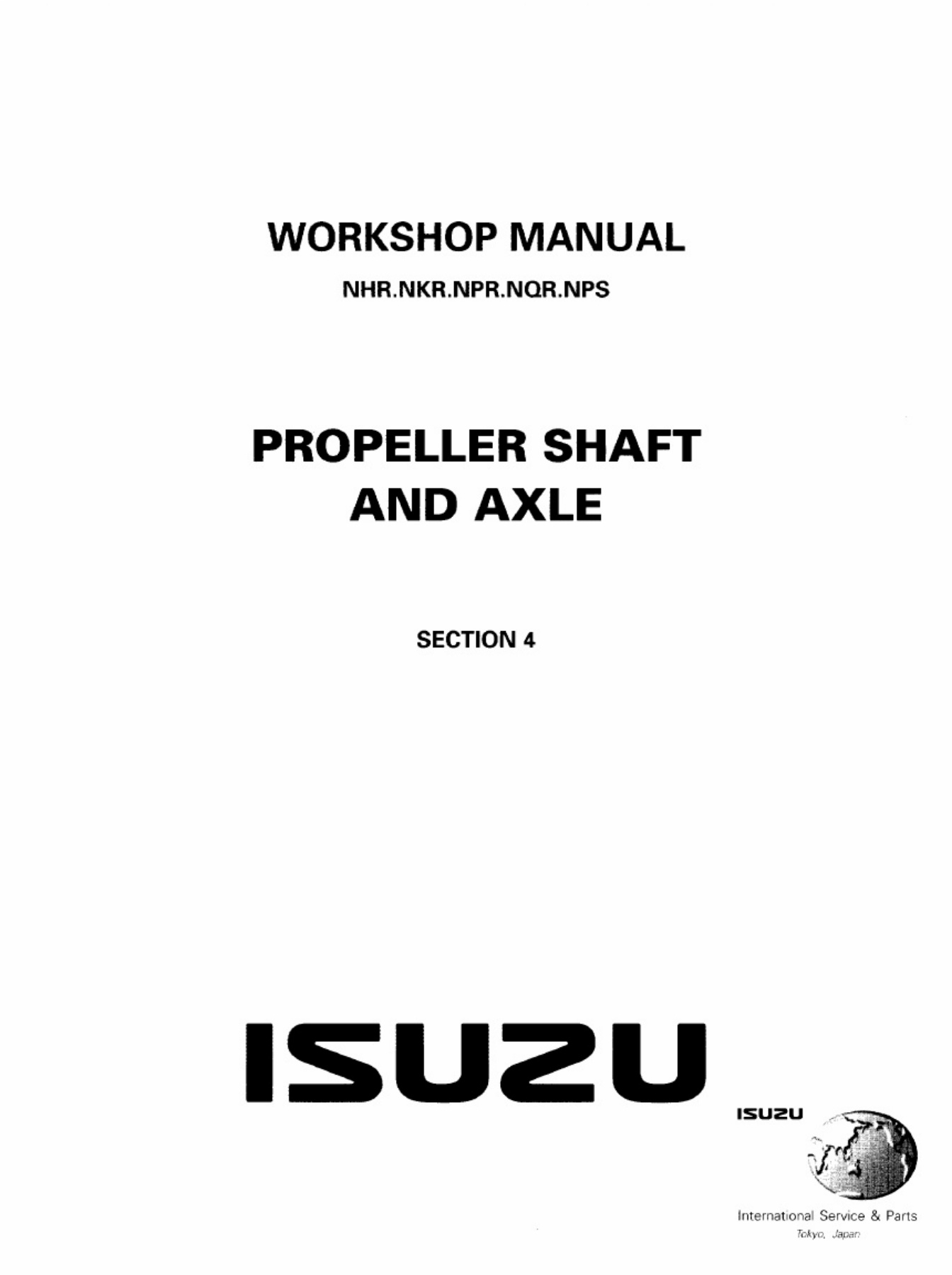 Sample 4 of Isuzu N Series Propeller Shaft and Axle Workshop Service Manual [PDF]