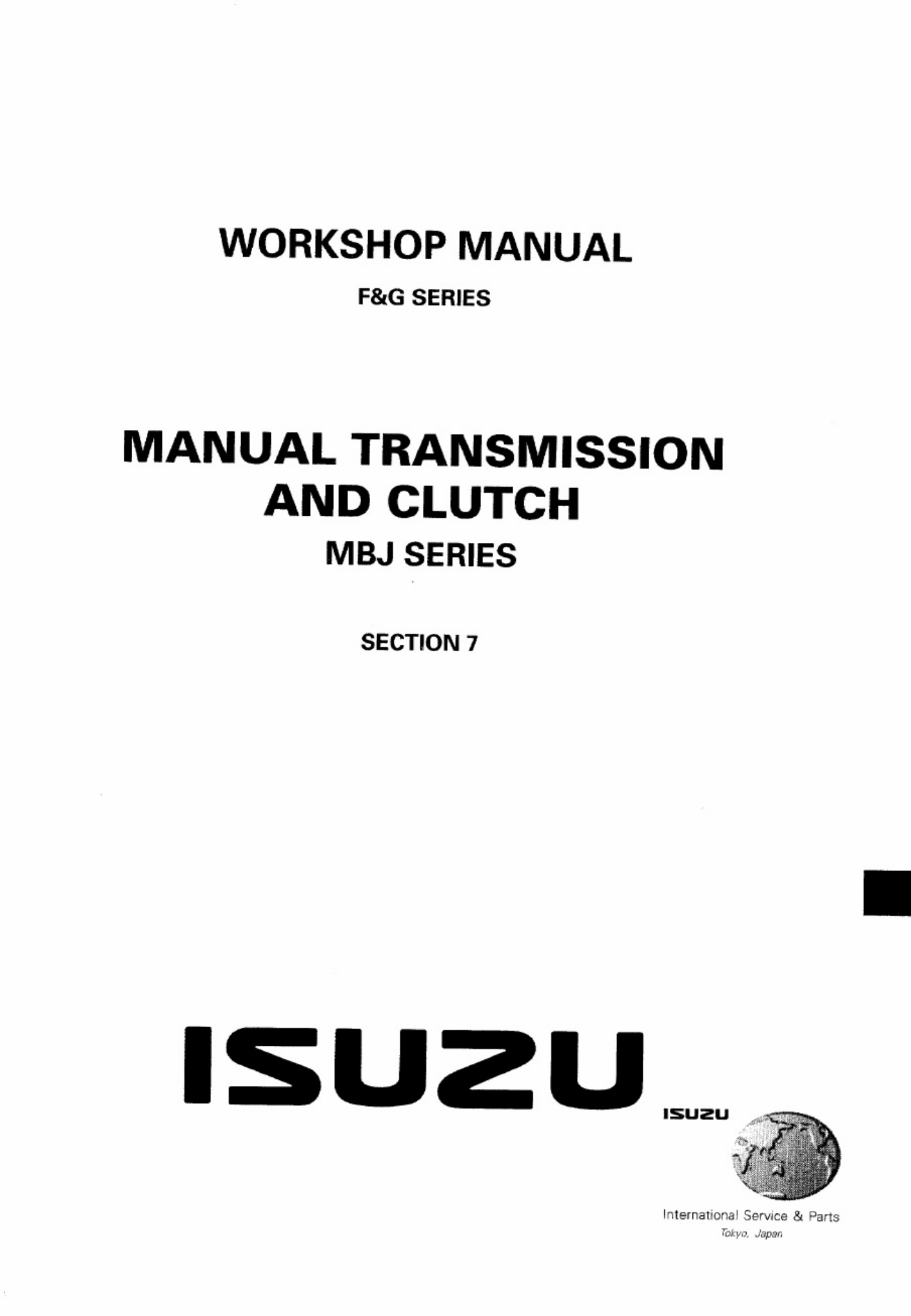 Isuzu Trans Clutch MBJ Technical Manual [PDF] cover