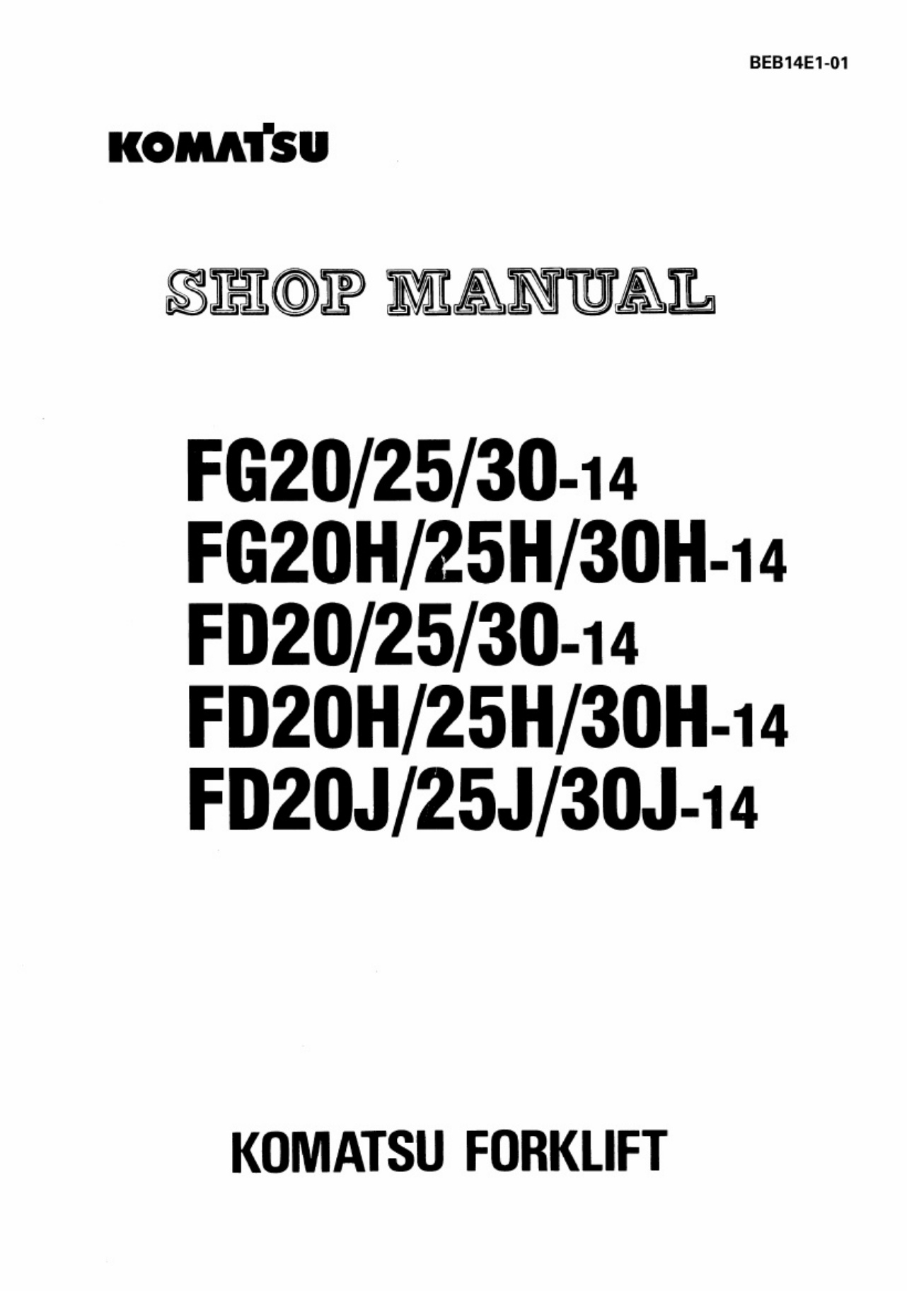 Komatsu Forklift Technical Manual [PDF] cover