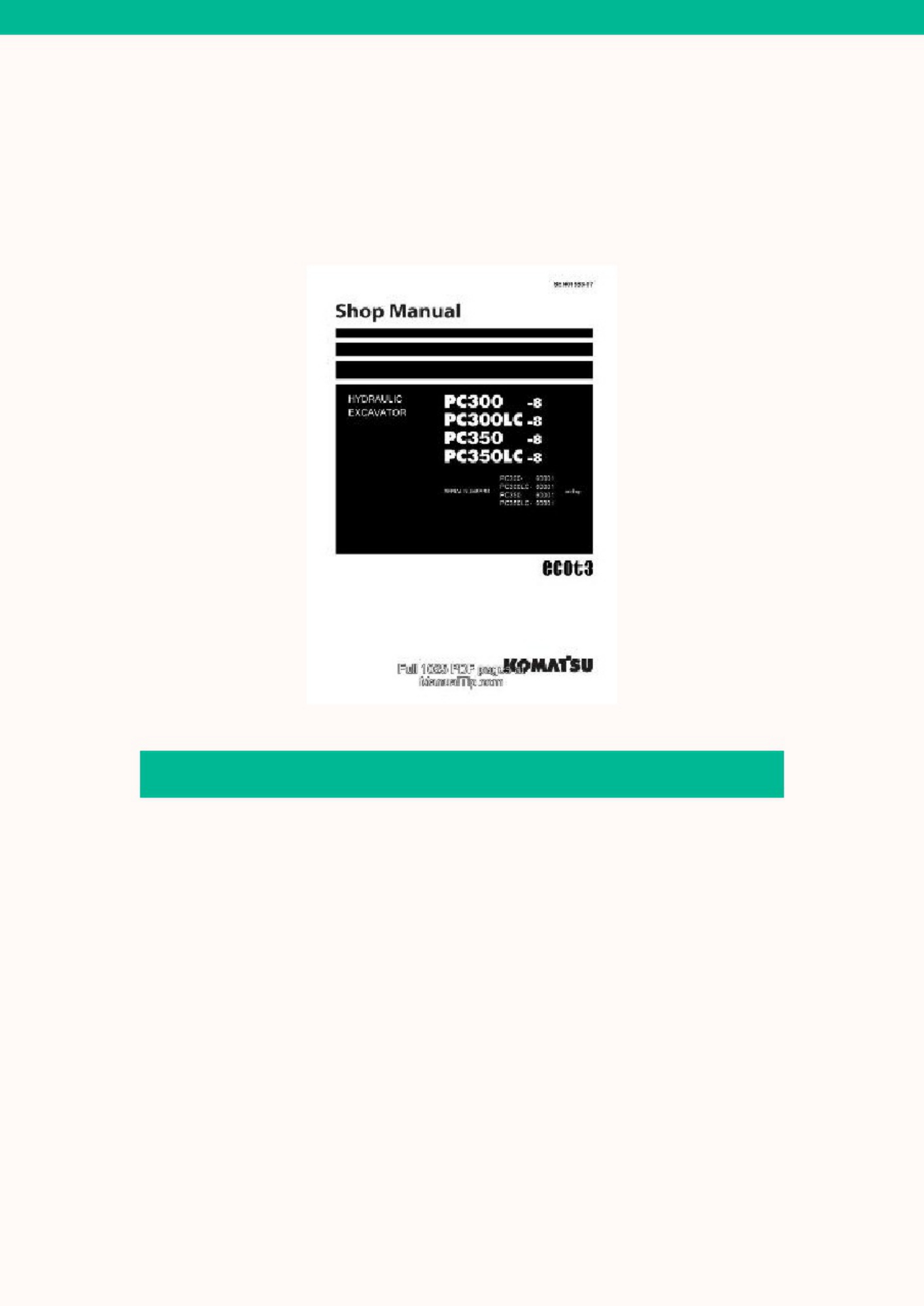 Komatsu PC300 Technical Manual [PDF] cover