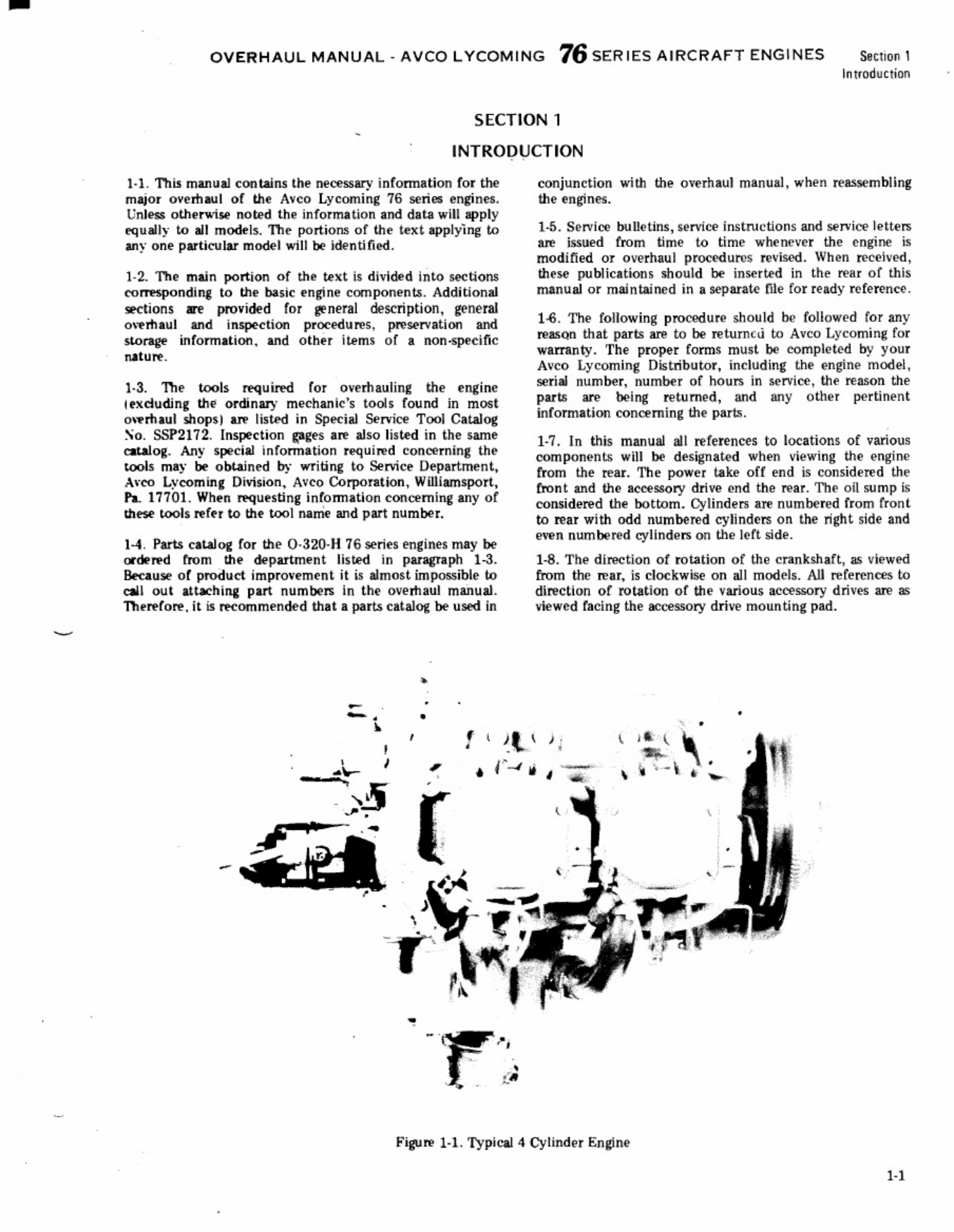 Sample 4 of Lycoming Engines Lycoming 76 Series Overhaul Technical Manual [PDF]