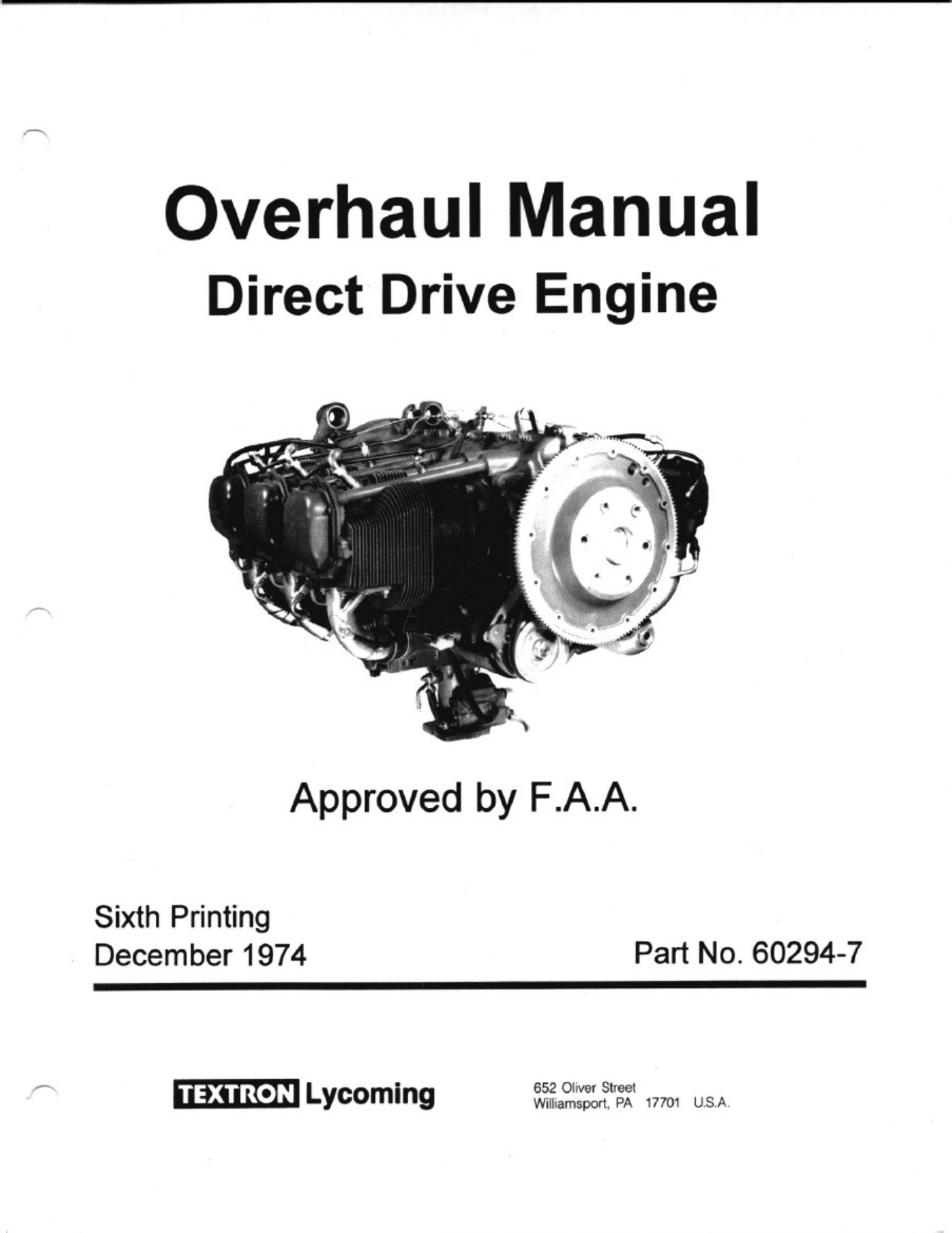 Sample 2 of Lycoming Engines Lycoming Overhaul Heavy Duty Diesel Engine Technical Manual [PDF]