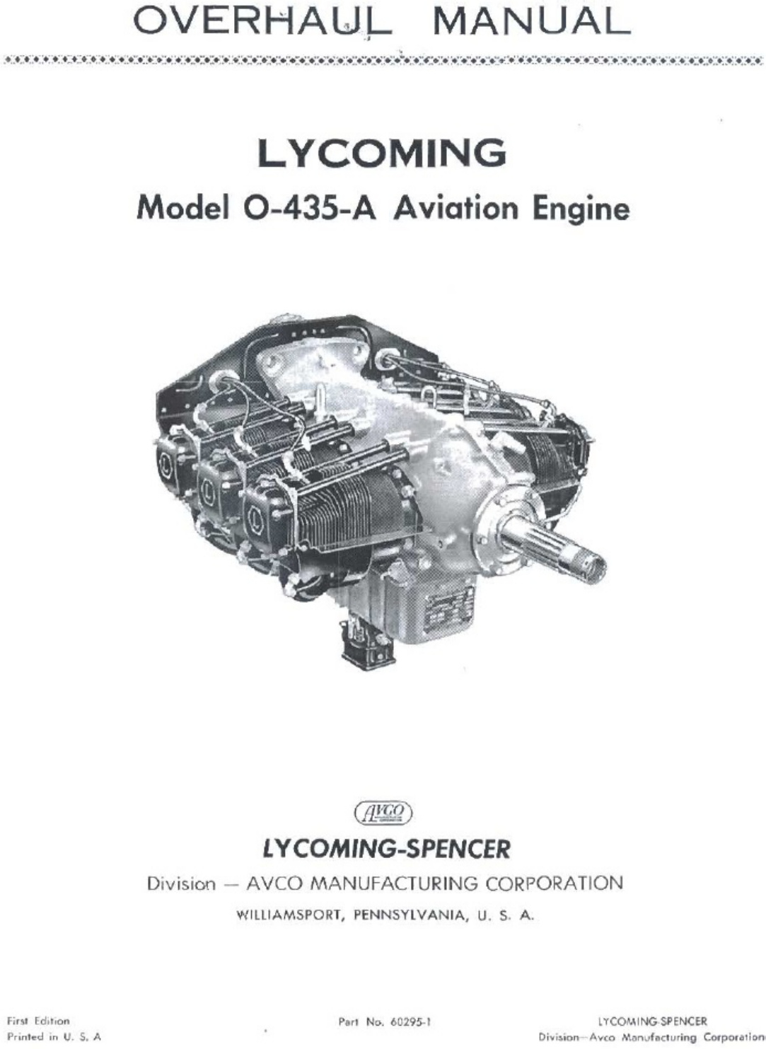 Sample 3 of Lycoming Engines Overhaul Heavy Duty Diesel Engine Technical Manual [PDF]