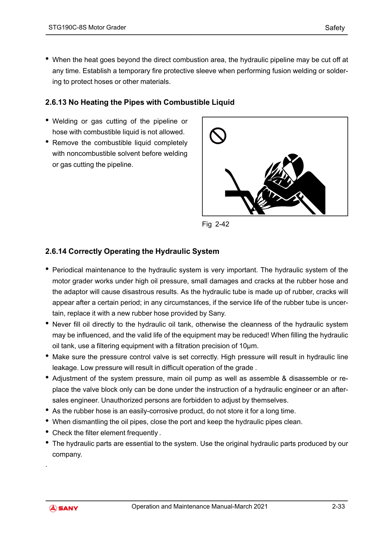 Sample 4 of Sany Heavy STG190C-8S Motor Grader Operation & Maintenance Manual (OMM) [PDF]
