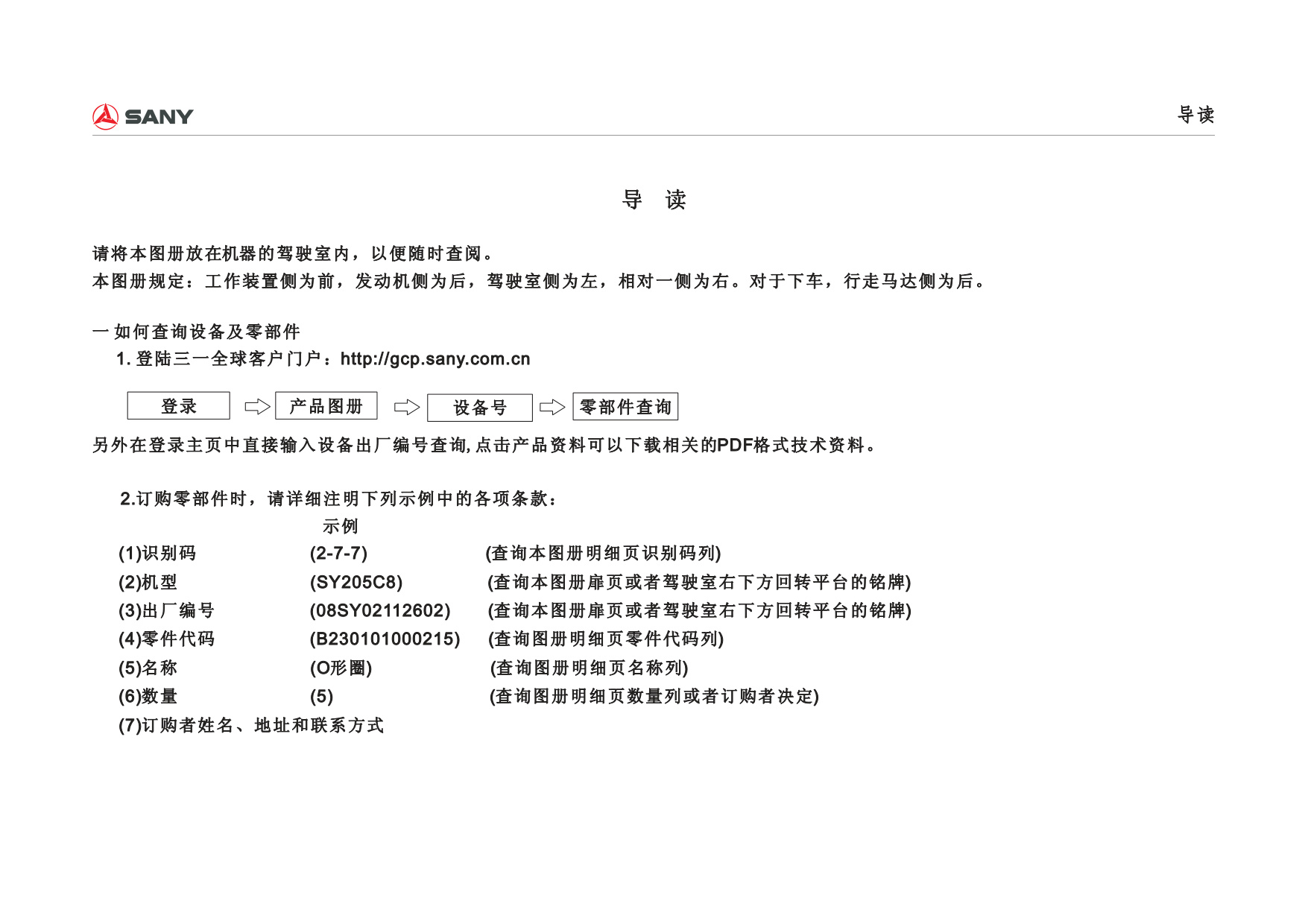 Sample 2 of Sany Heavy SY205C8 Hydraulic Excavator Technical Manual [PDF]