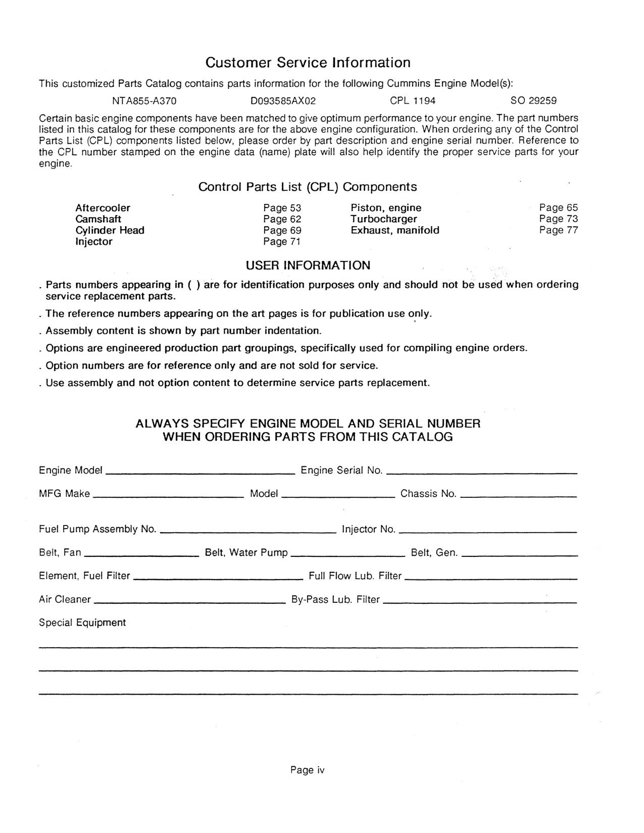 Sample 3 of John Deere / Cummins NTA855 Heavy Duty Diesel Engine Parts Catalog (PC2282) [PDF]