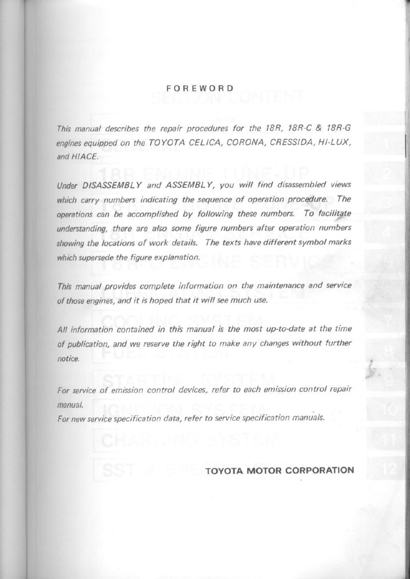 Sample 3 of Toyota 18R RG Engine Technical Manual [PDF]