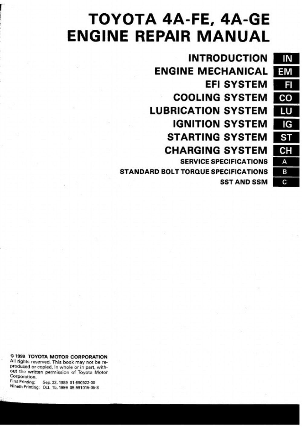 Toyota 1985 Toyota Corolla FWD Workshop Service Manual [PDF] cover