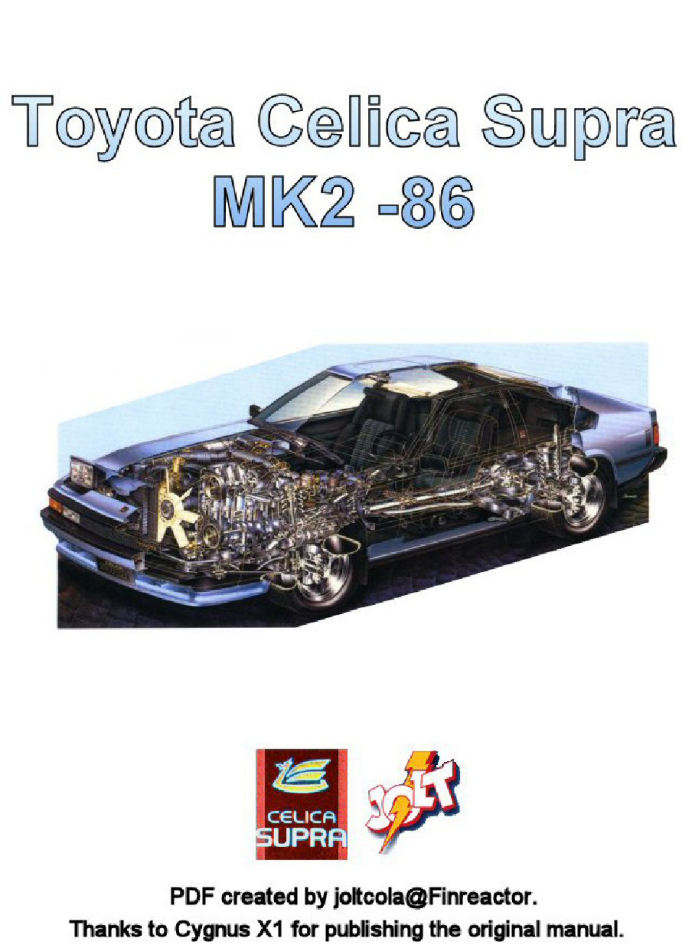 Toyota 1986 Toyota Celica Workshop Service Manual [PDF] sample cover