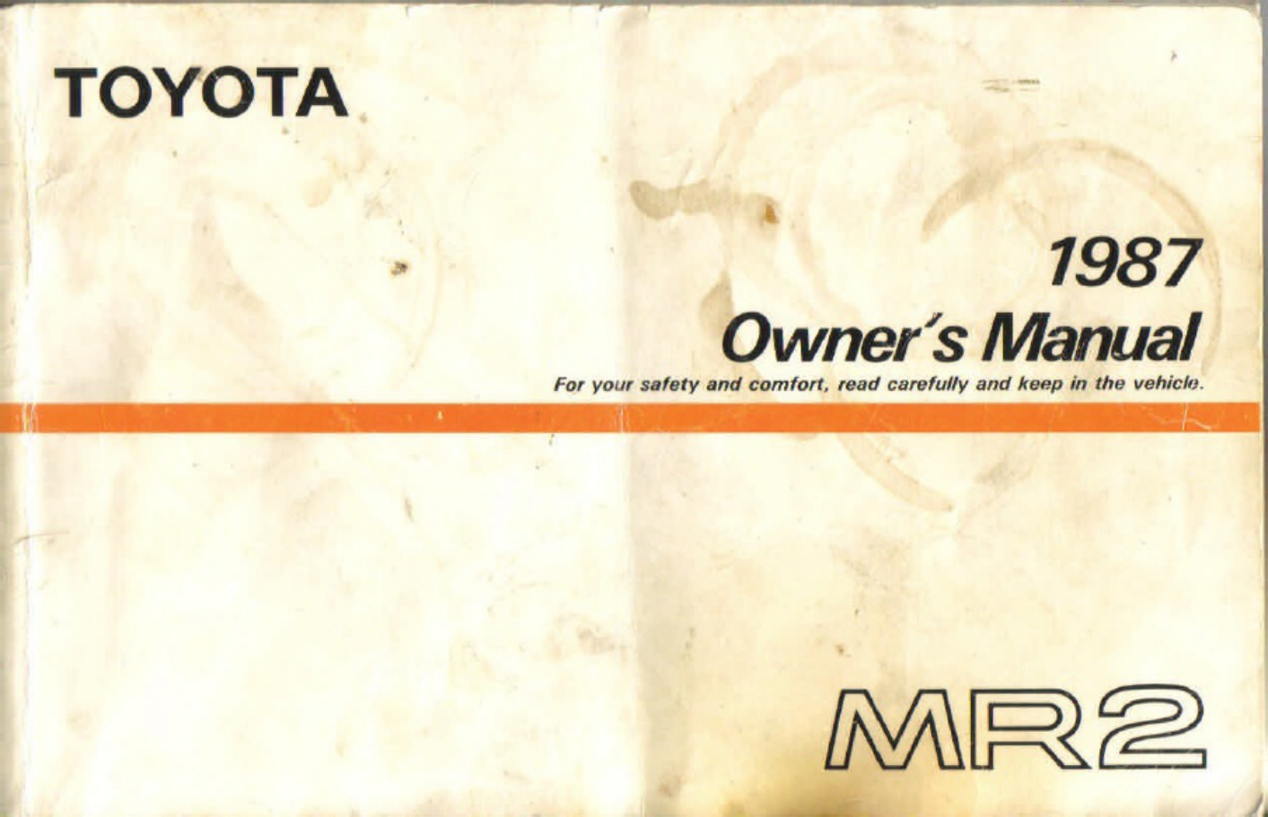Toyota 1987 Toyota MR2 Owner s Technical Manual [PDF] cover