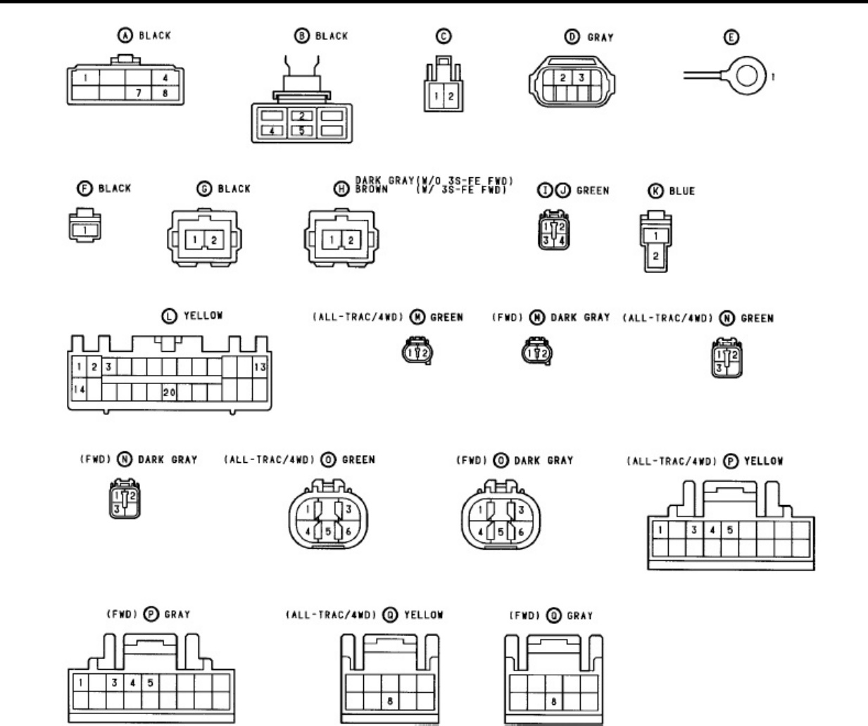 Sample 3 of Toyota 1990 Toyota Camry Wiring Complete Electrical Wiring Schematic & System Diagram [PDF]