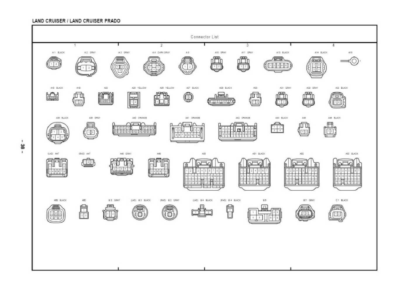 Sample 8 of Toyota 2000 Toyota Land Cruiser Electrical Complete Electrical Wiring Schematic & System Diagram [PDF]