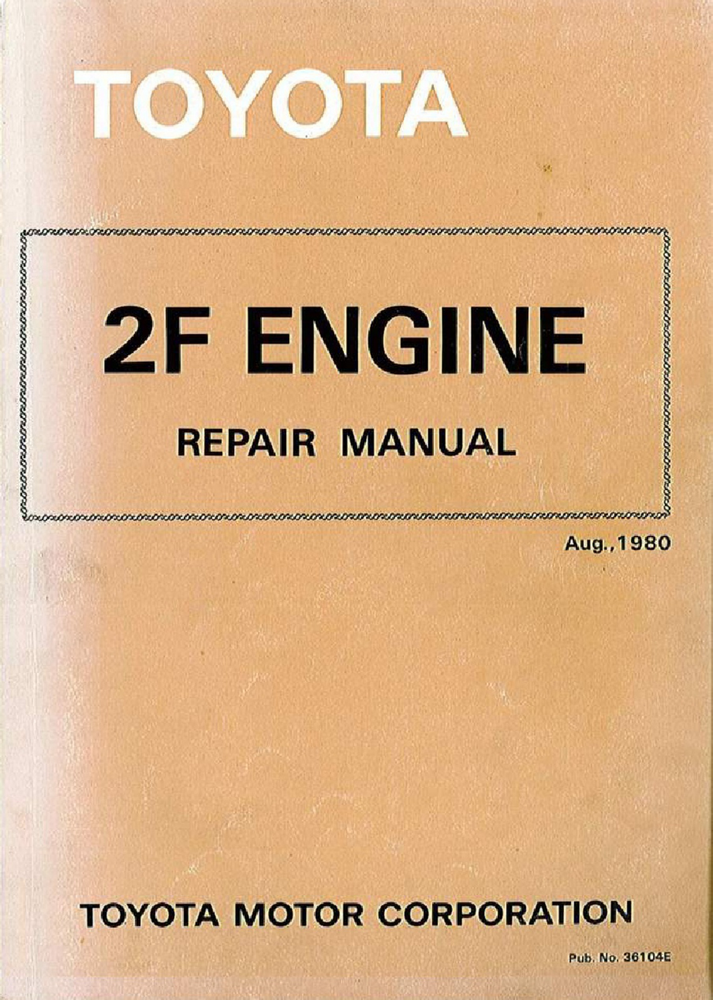 Toyota 2F Engine Workshop Service Manual [PDF] cover