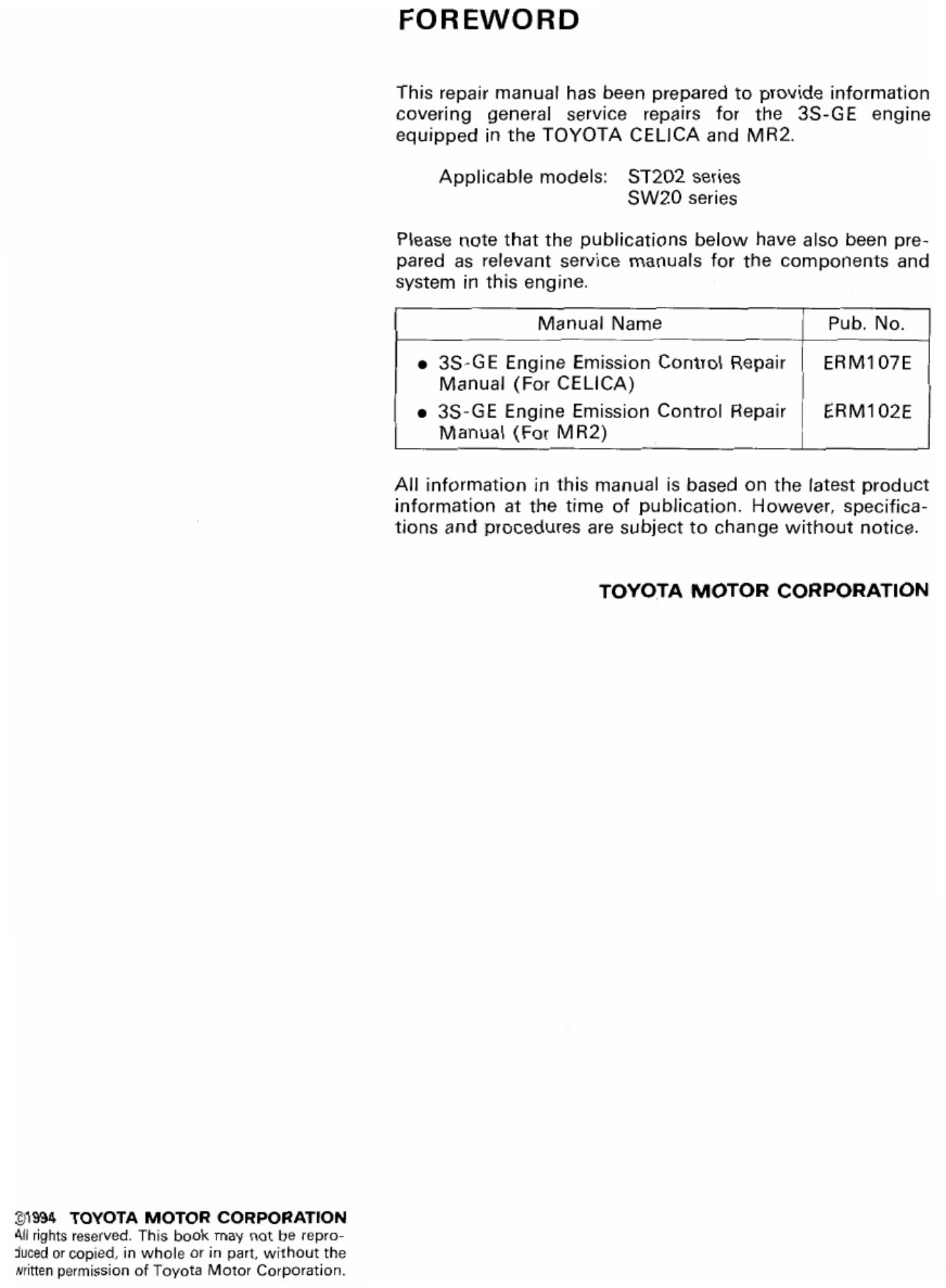 Sample 2 of Toyota 3S-FE Engine Workshop Service Manual [PDF]