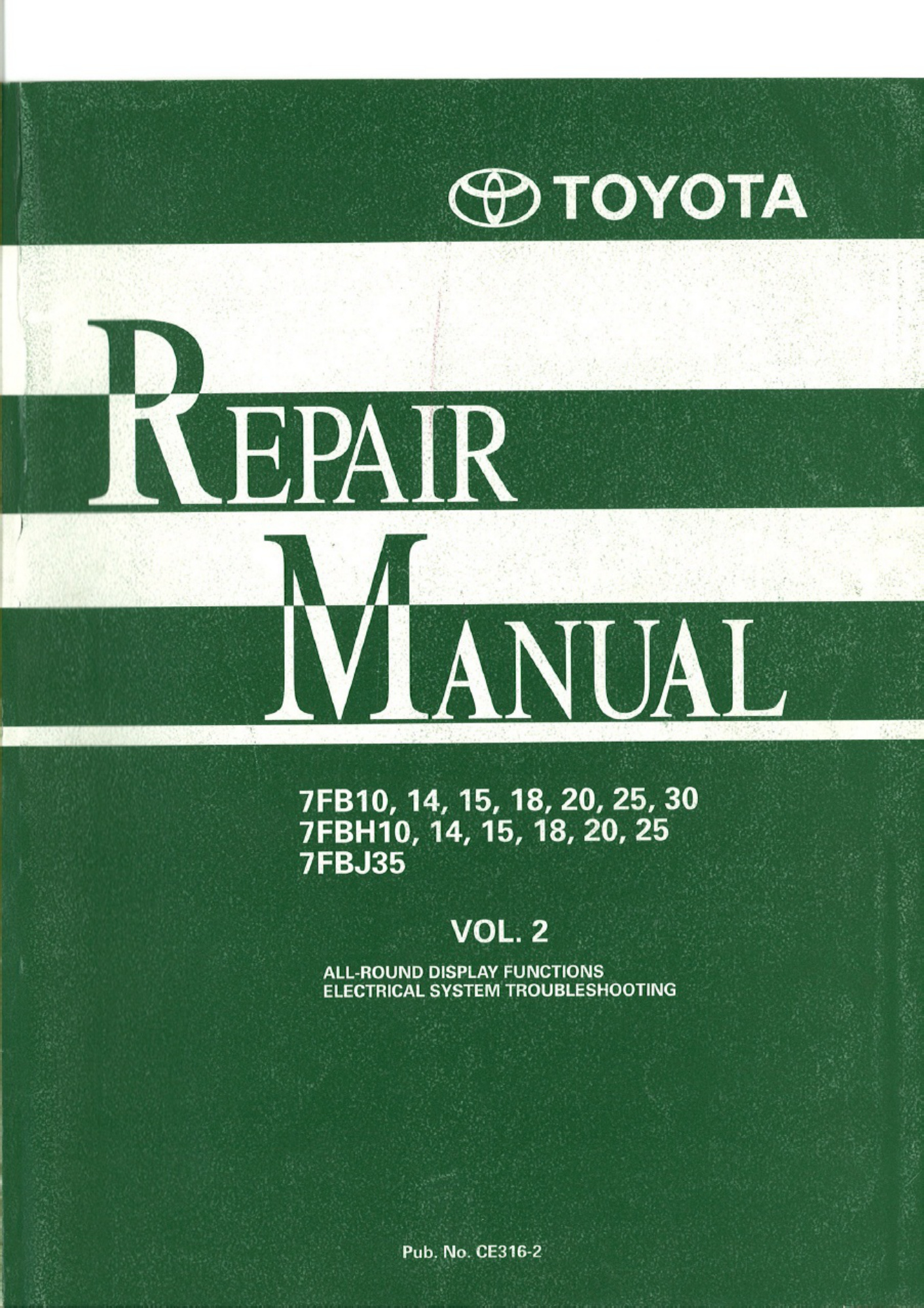 Toyota 7FB-7FBH-7FBJ Vol2 Technical Manual [PDF] cover