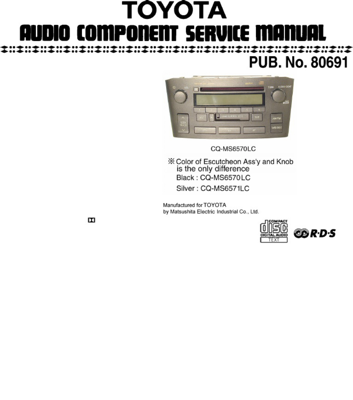 Sample 3 of Toyota 86120 Radio Wiring Diagram Complete Electrical Wiring Schematic & System Diagram [PDF]