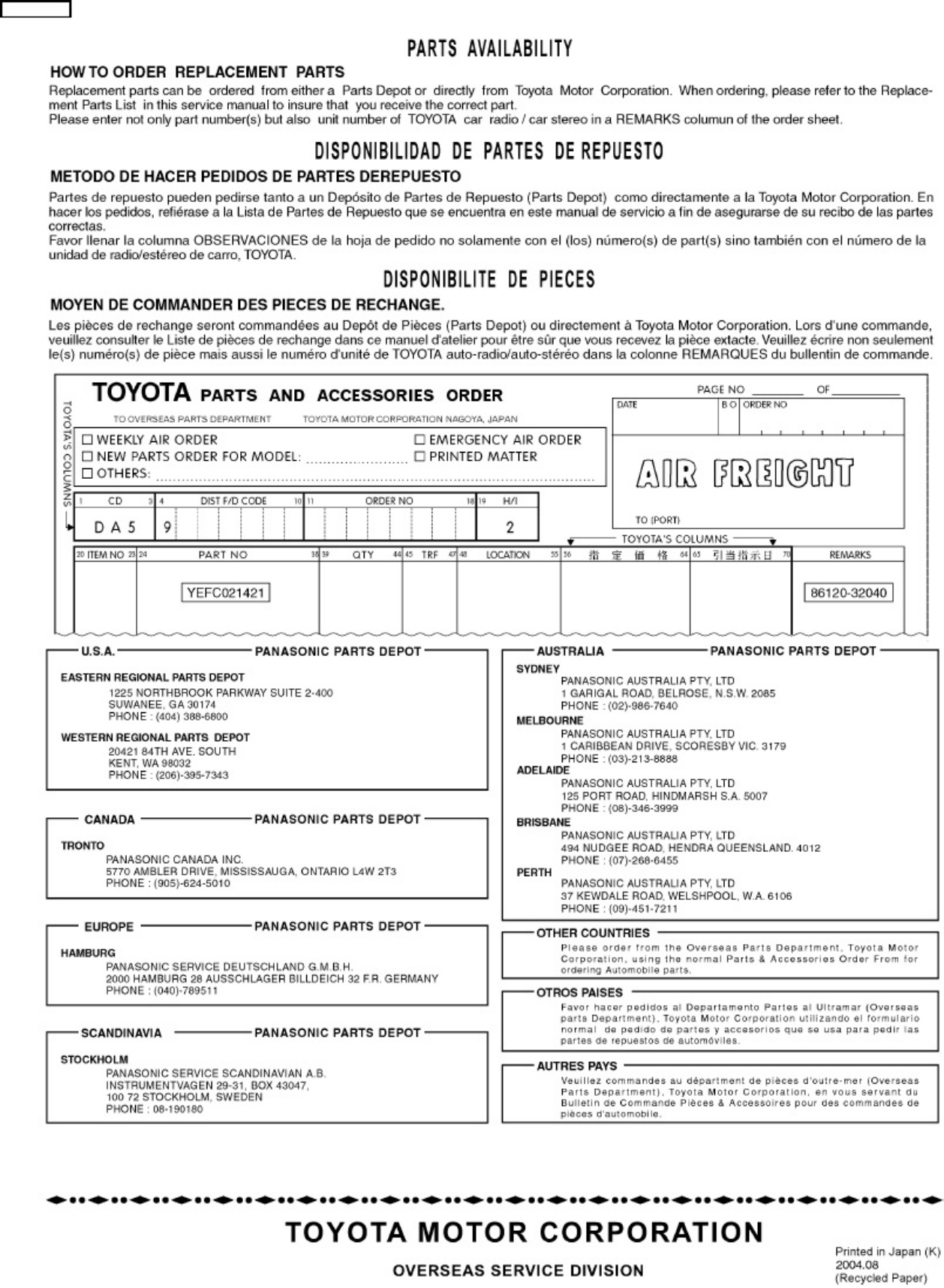 Sample 7 of Toyota 86120 Wiring Diagram Details Complete Electrical Wiring Schematic & System Diagram [PDF]