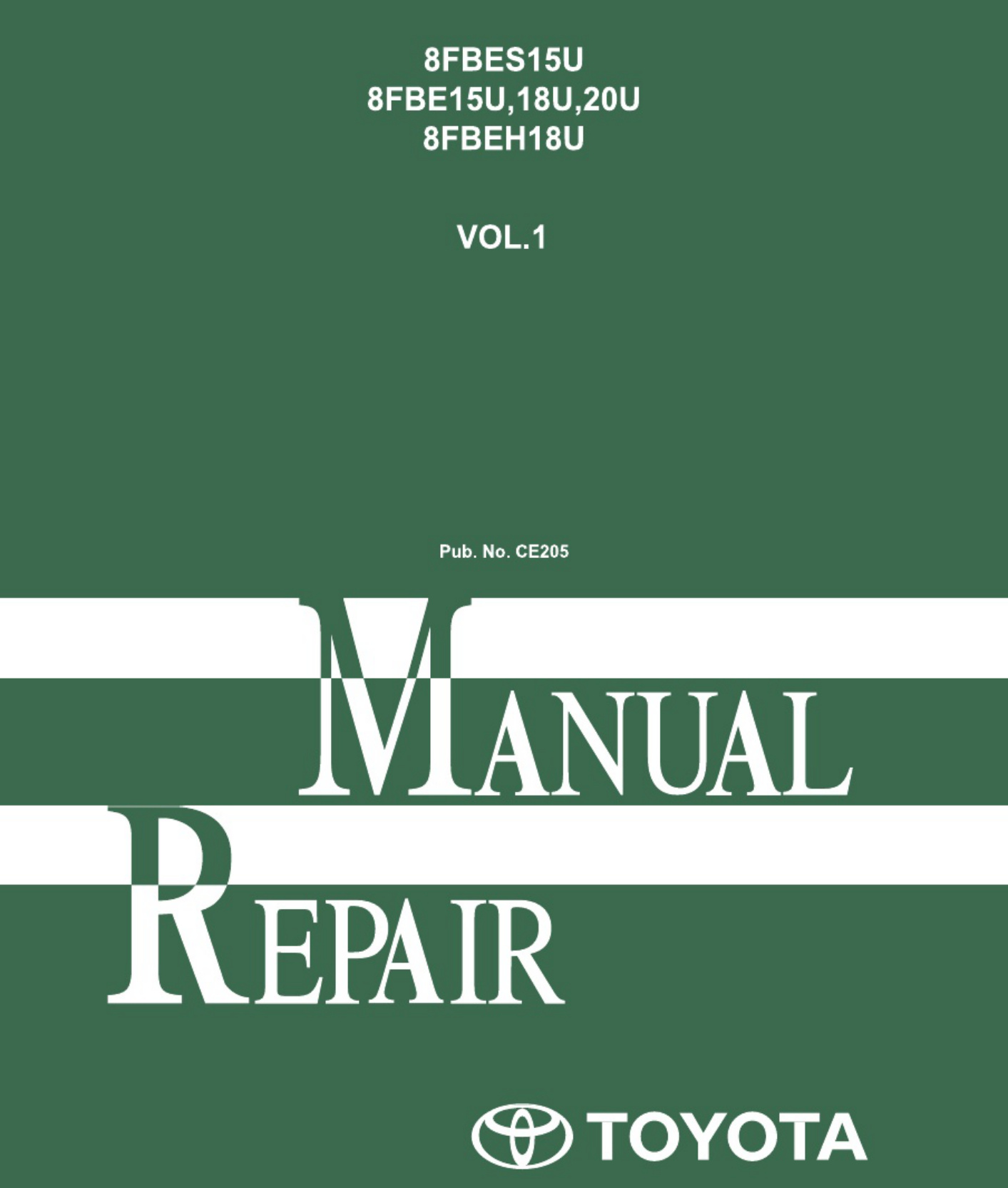 Toyota 8FBE Series Forklift Technical Manual [PDF] cover